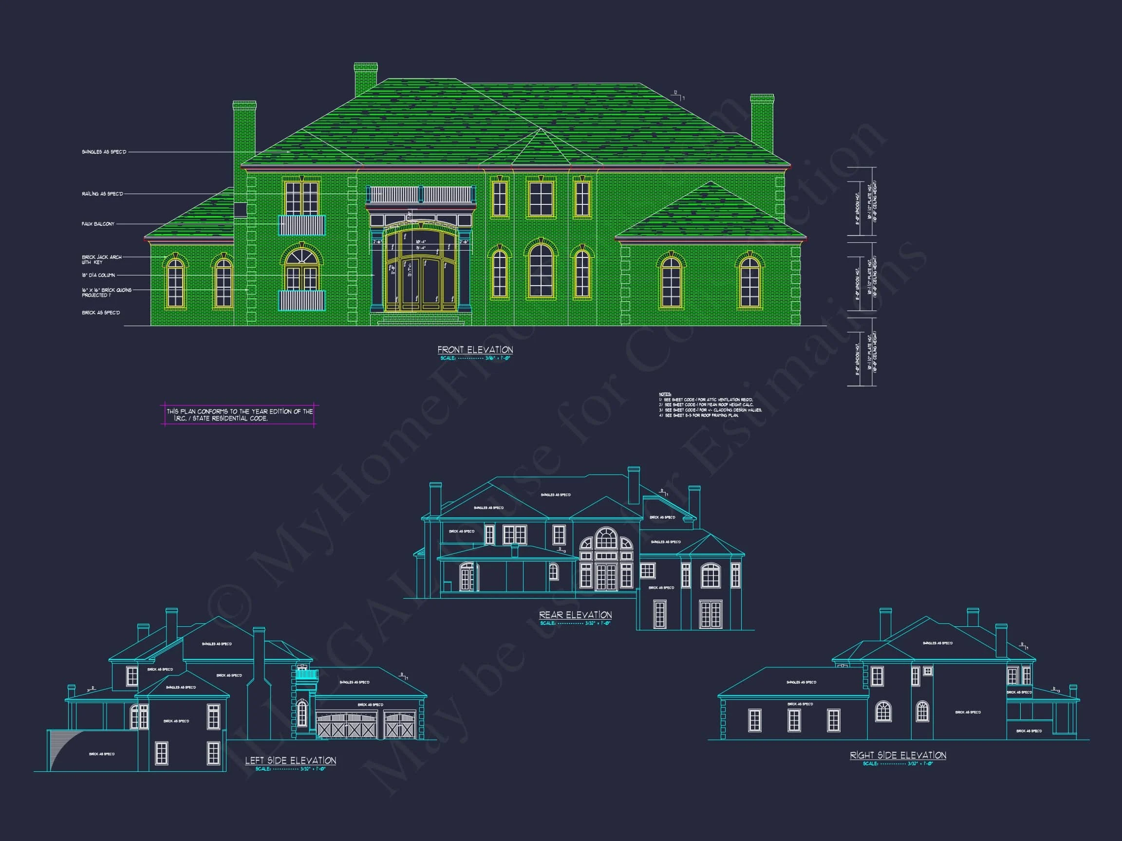 13-COLTON HOUSE PLAN - Elegant CAD House Plans: 2-Story 5-Bedroom Luxury Blueprint 2 Elegant CAD house Plans: 2-Story 5-Bedroom Luxury Blueprint