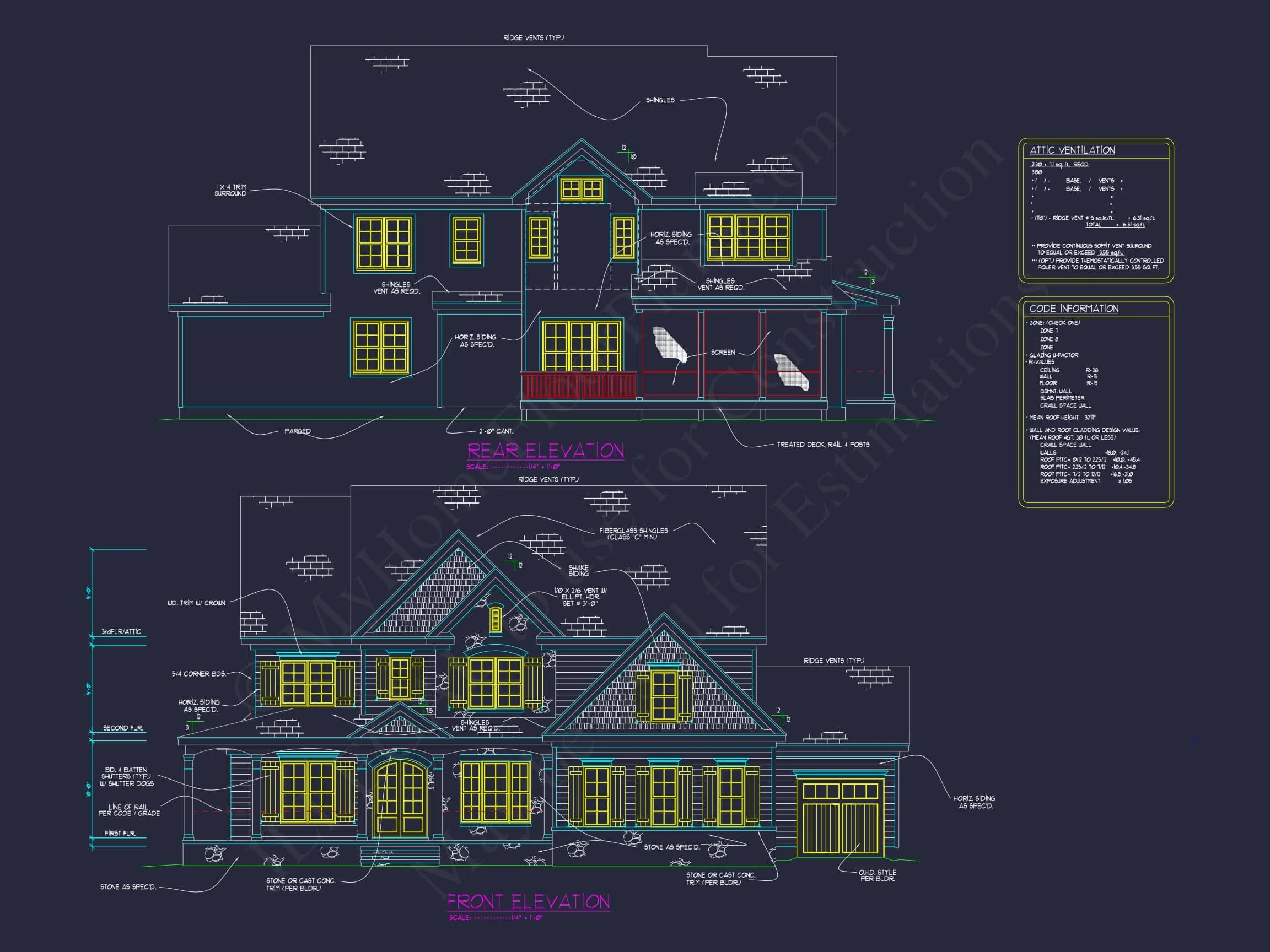 13-2073 HOUSE PLAN - House Floor Plan with CAD & Blueprint Designs - 2.5-Story Plan 2 house Floor Plan with CAD & Blueprint Designs - 2.5-Story Plan