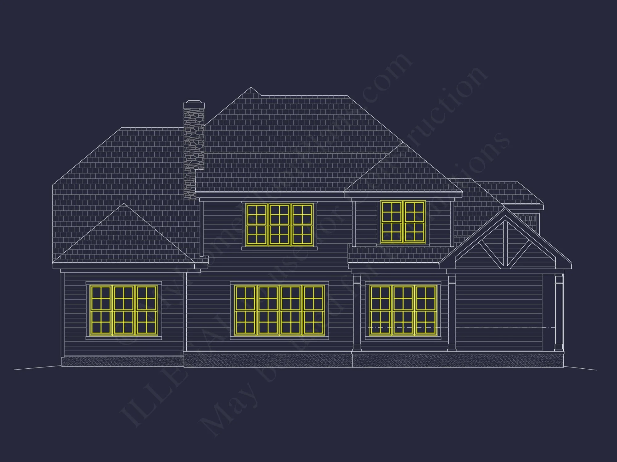 Custom house Plans with Modern Blueprint CAD Architecture