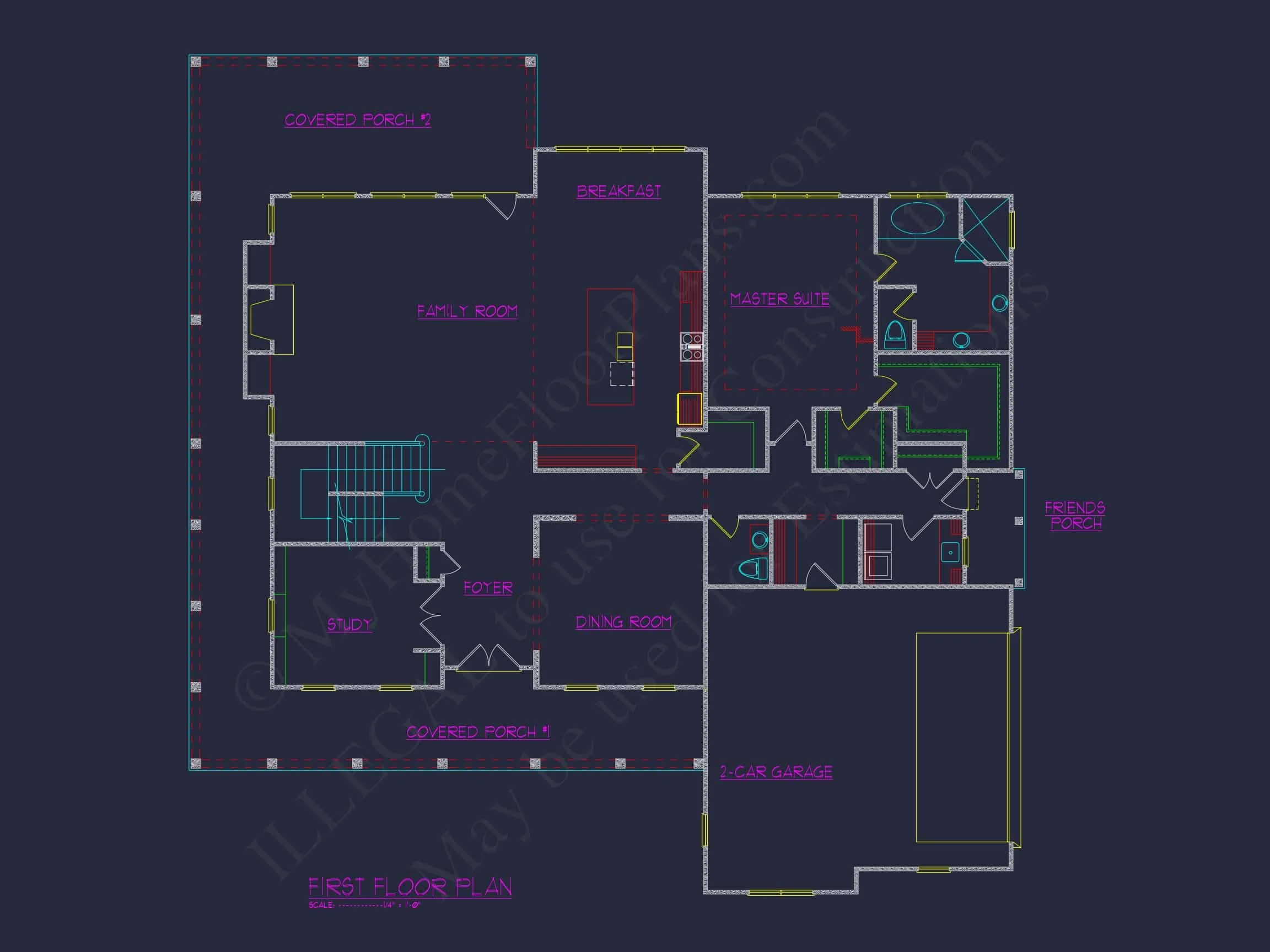 13-1306 HOUSE PLAN - Stunning Colonial House Architecture with Complete CAD Plans 6 Stunning Colonial house Architecture with Complete CAD Plans