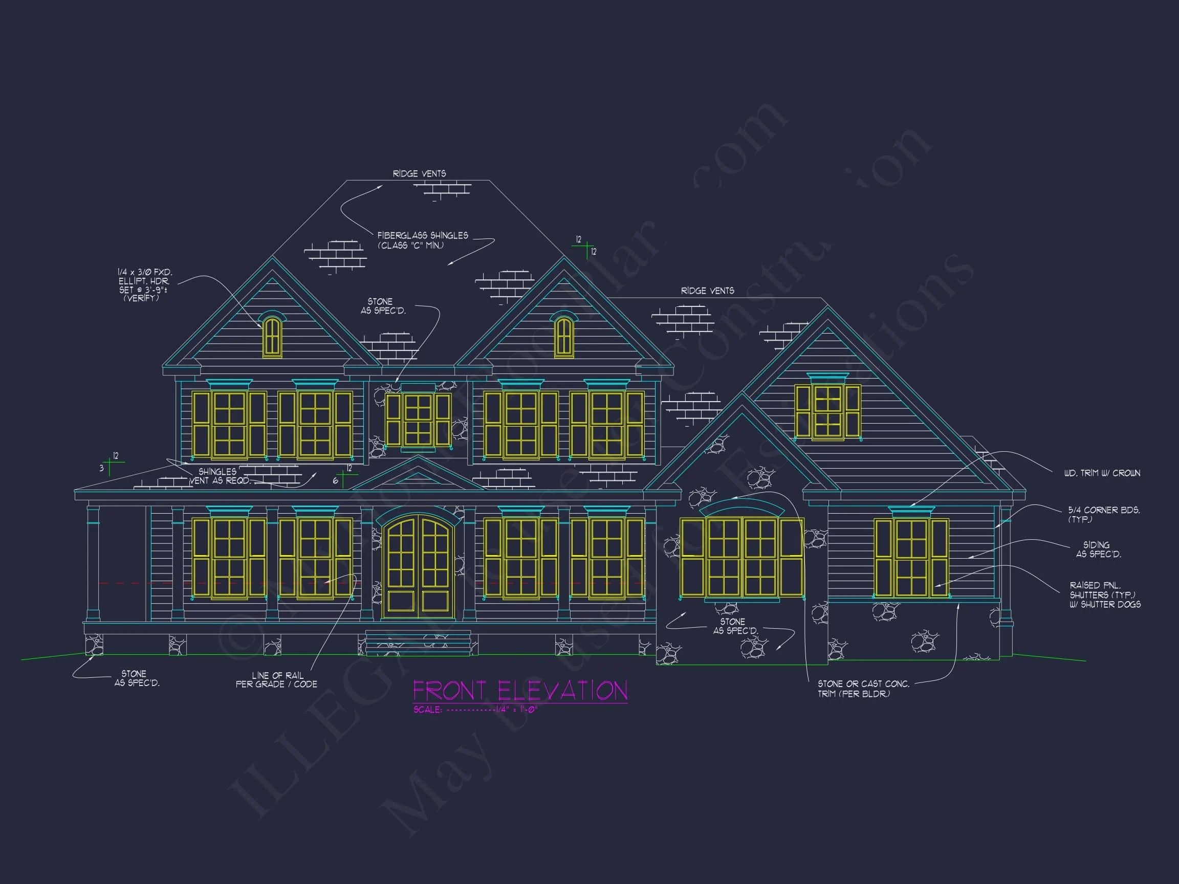 13-1306 HOUSE PLAN - Stunning Colonial House Architecture with Complete CAD Plans 2 Stunning Colonial house Architecture with Complete CAD Plans
