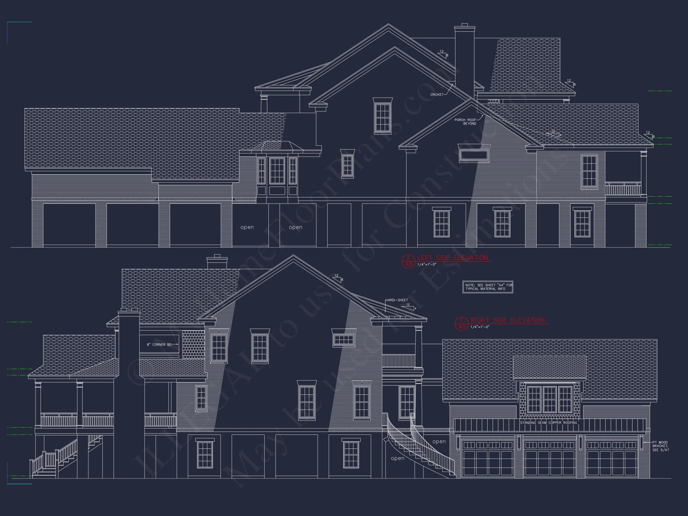 12-2973 HOUSE PLAN - 4-Bed, 5-Bath, 5912 SF Georgian Colonial House Plan 11 Luxury house Plan with 3 Floors, CAD Blueprints, and Classic Designs