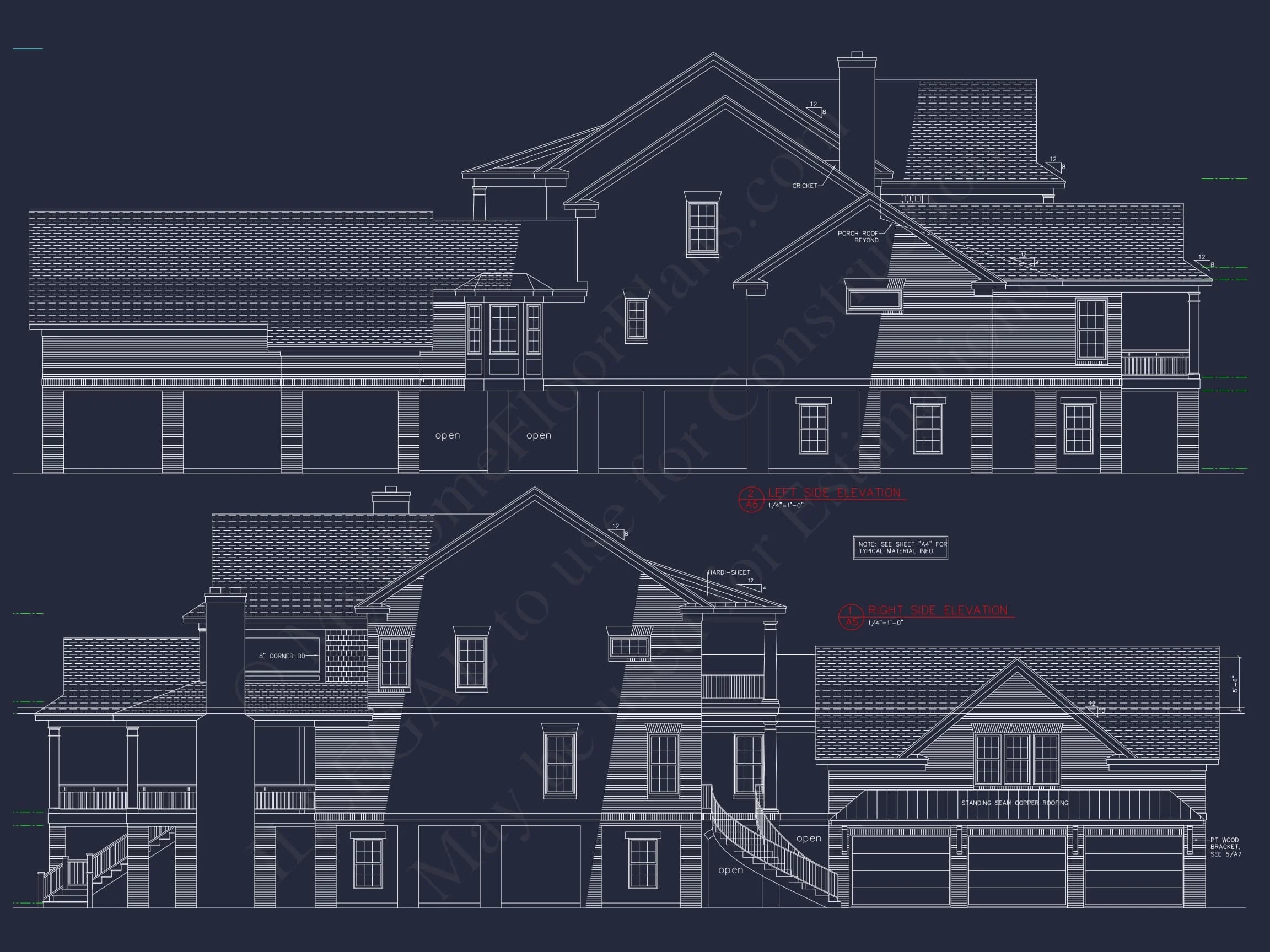 12-2973 HOUSE PLAN - 4-Bed, 5-Bath, 5912 SF Georgian Colonial House Plan 10 Luxury house Plan with 3 Floors, CAD Blueprints, and Classic Designs