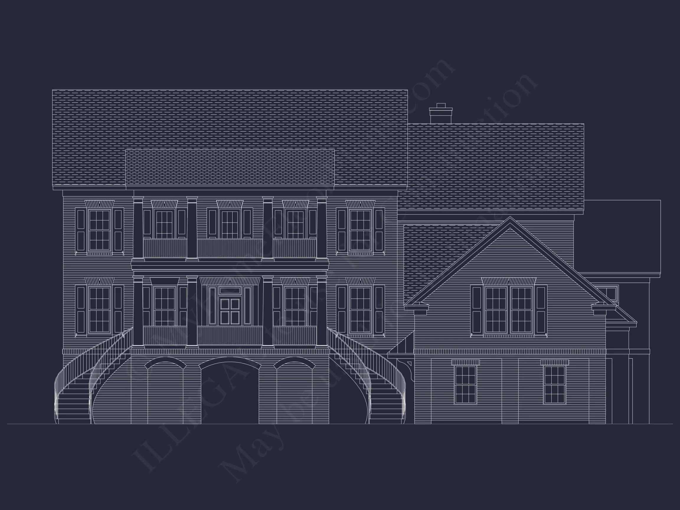 12-2973 HOUSE PLAN - 4-Bed, 5-Bath, 5912 SF Georgian Colonial House Plan 8 Luxury house Plan with 3 Floors, CAD Blueprints, and Classic Designs