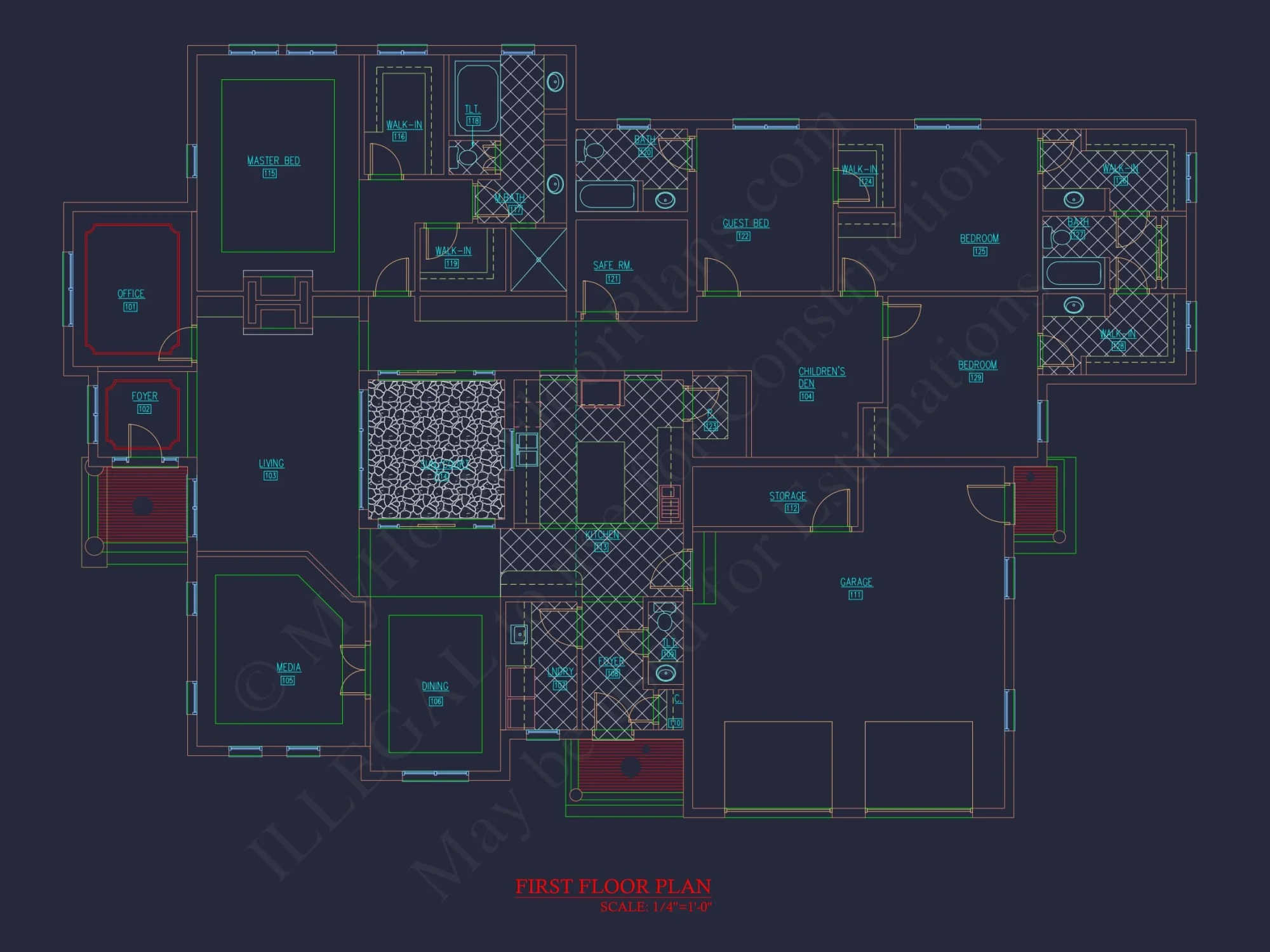 Elegant house Floor Plan in CAD with Blueprint Designs