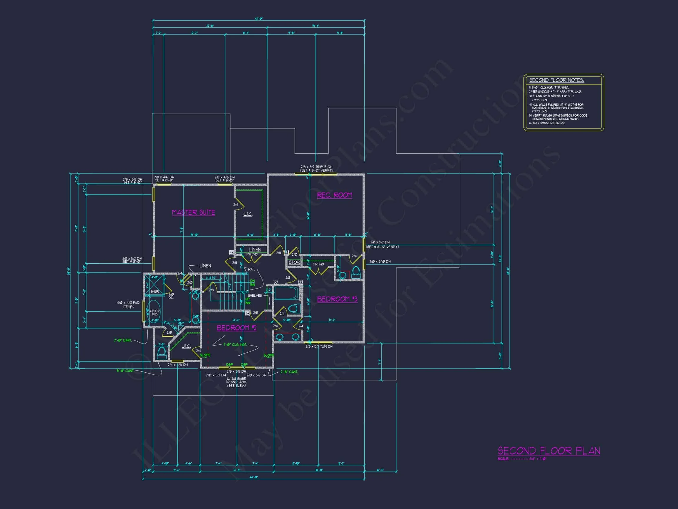 12-2789 HOUSE PLAN - 3-Story Craftsman House Plan - 4 Beds, 4.5 Baths, 3,112 Sq Ft + 3-Car Garage 10 Elegant house Plan with 3D CAD Blueprint and Craft Designs