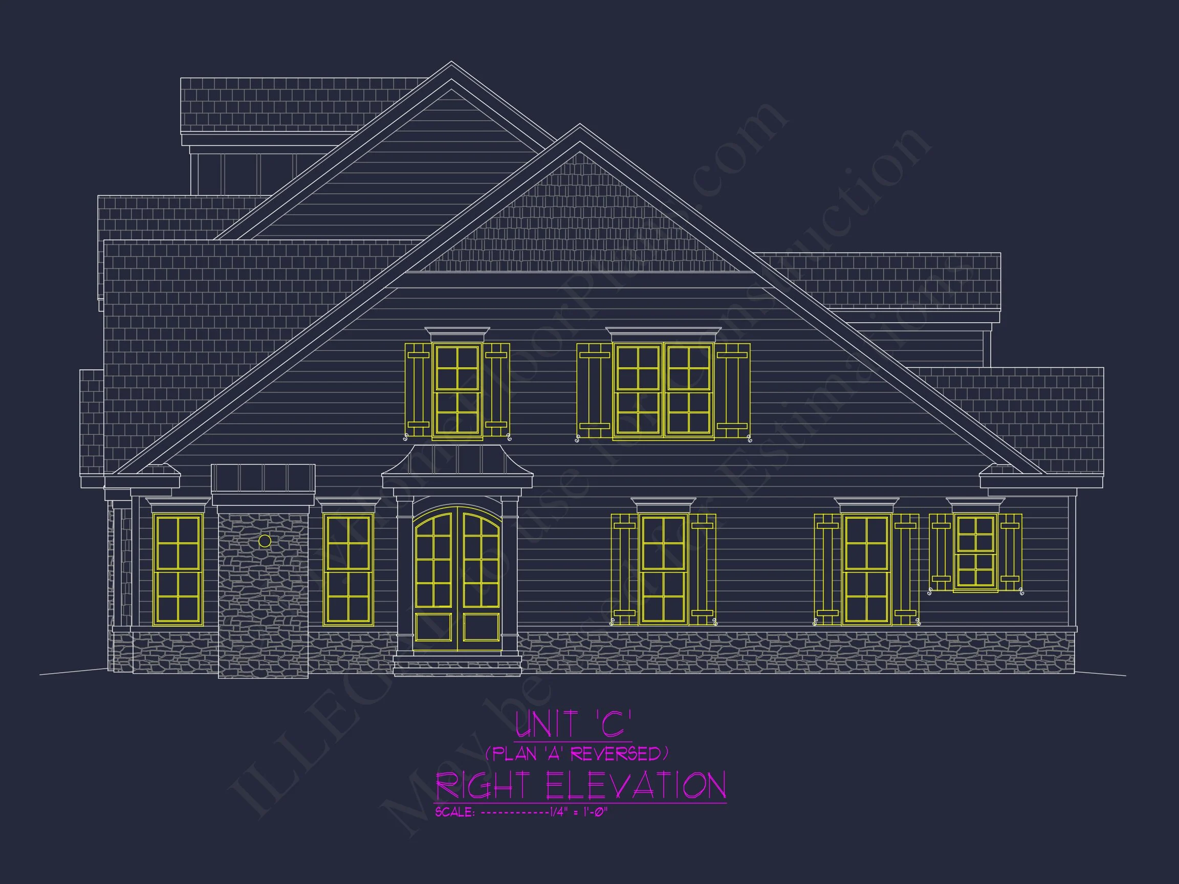 12-2340 TRIPLEX TOWNHOUSE PLAN - Efficient Multi-Family Triplex House Plan with CAD Designs 5 Efficient Multi-Family Triplex house Plan with CAD Designs