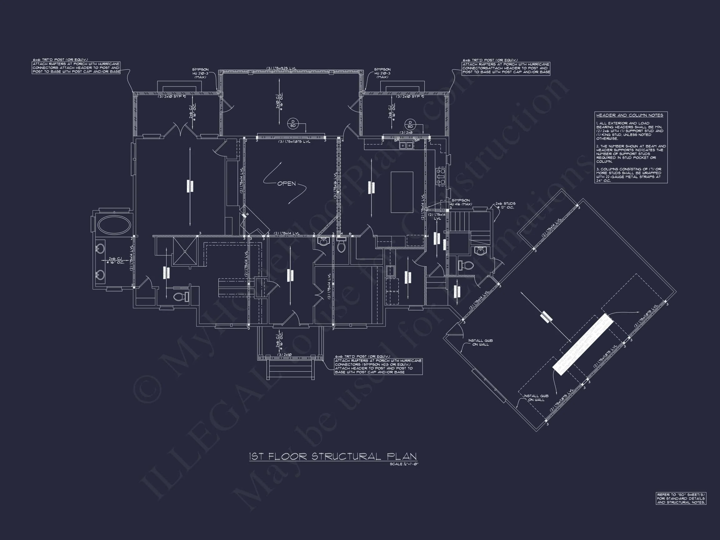 12-2201 HOUSE PLAN - 3-Bed, 6-Bath, 3830 SF Craftsman House Plan 15 Expansive house Plan with 6 Baths, CAD Designs & Features