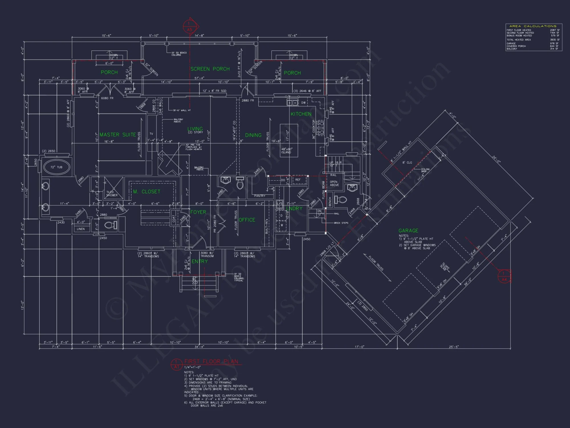 Expansive house Plan with 6 Baths, CAD Designs & Features