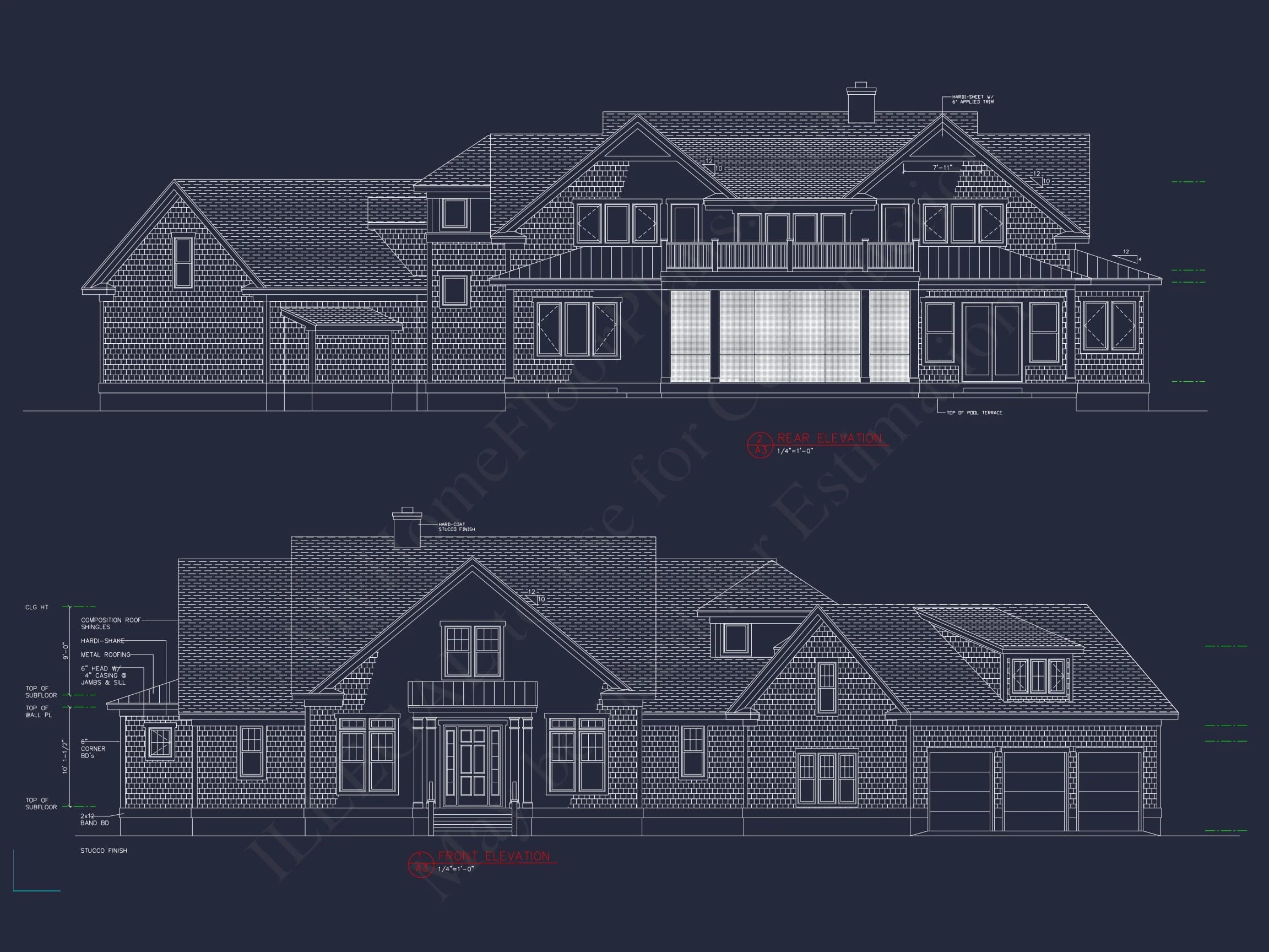 12-2201 HOUSE PLAN - 3-Bed, 6-Bath, 3830 SF Craftsman House Plan 5 Expansive house Plan with 6 Baths, CAD Designs & Features