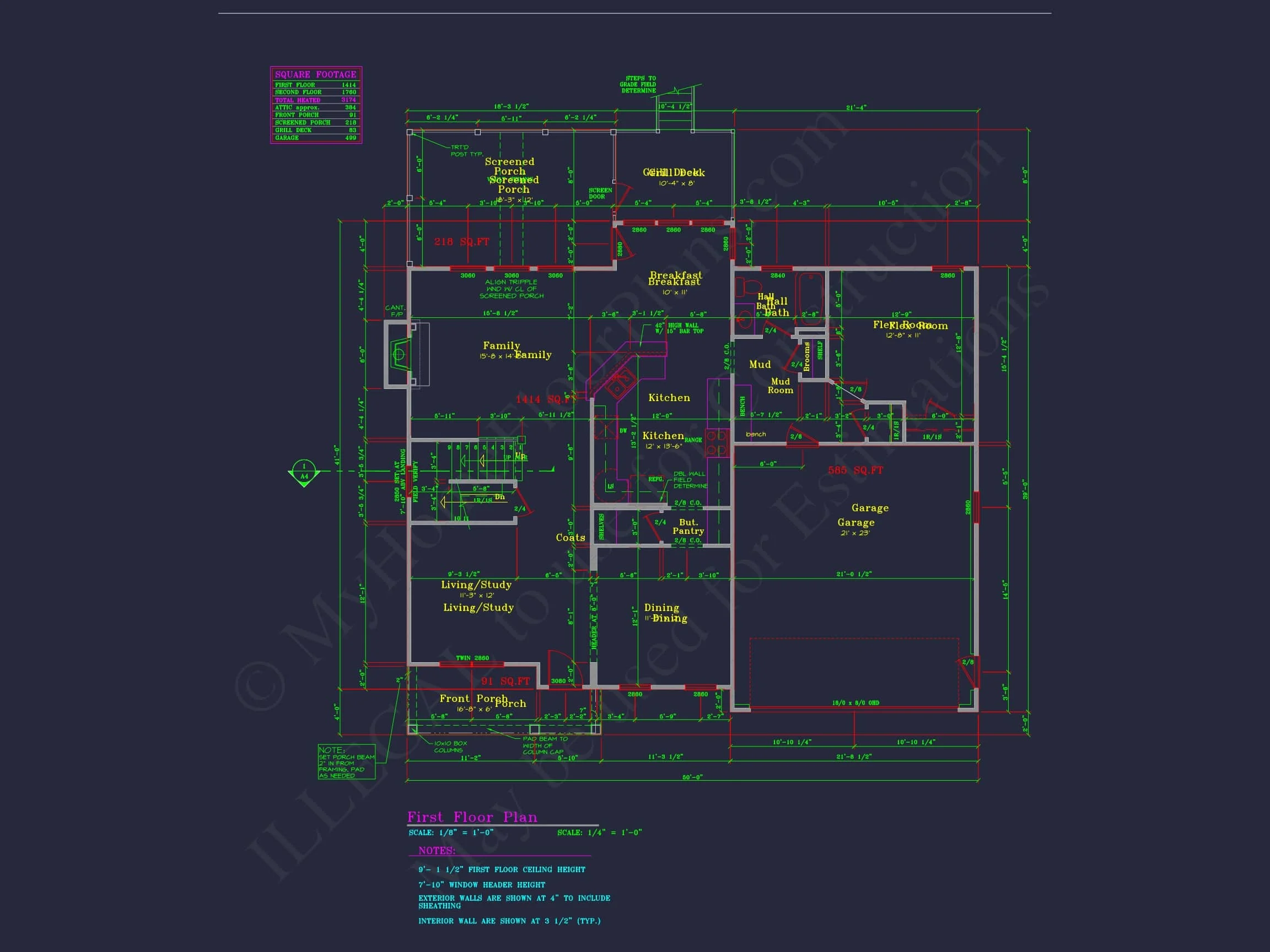 12-2196 HOUSE PLAN - 4-Bed, 3-Bath, 3174 SF Craftsman House Plan 33 Elegant house Plan with 3174 SF, CAD Blueprint, and Designs