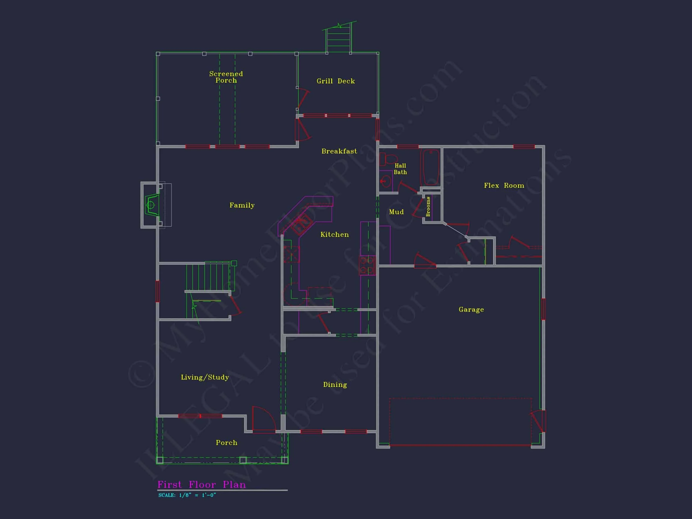 12-2196 HOUSE PLAN - 4-Bed, 3-Bath, 3174 SF Craftsman House Plan 31 Elegant house Plan with 3174 SF, CAD Blueprint, and Designs