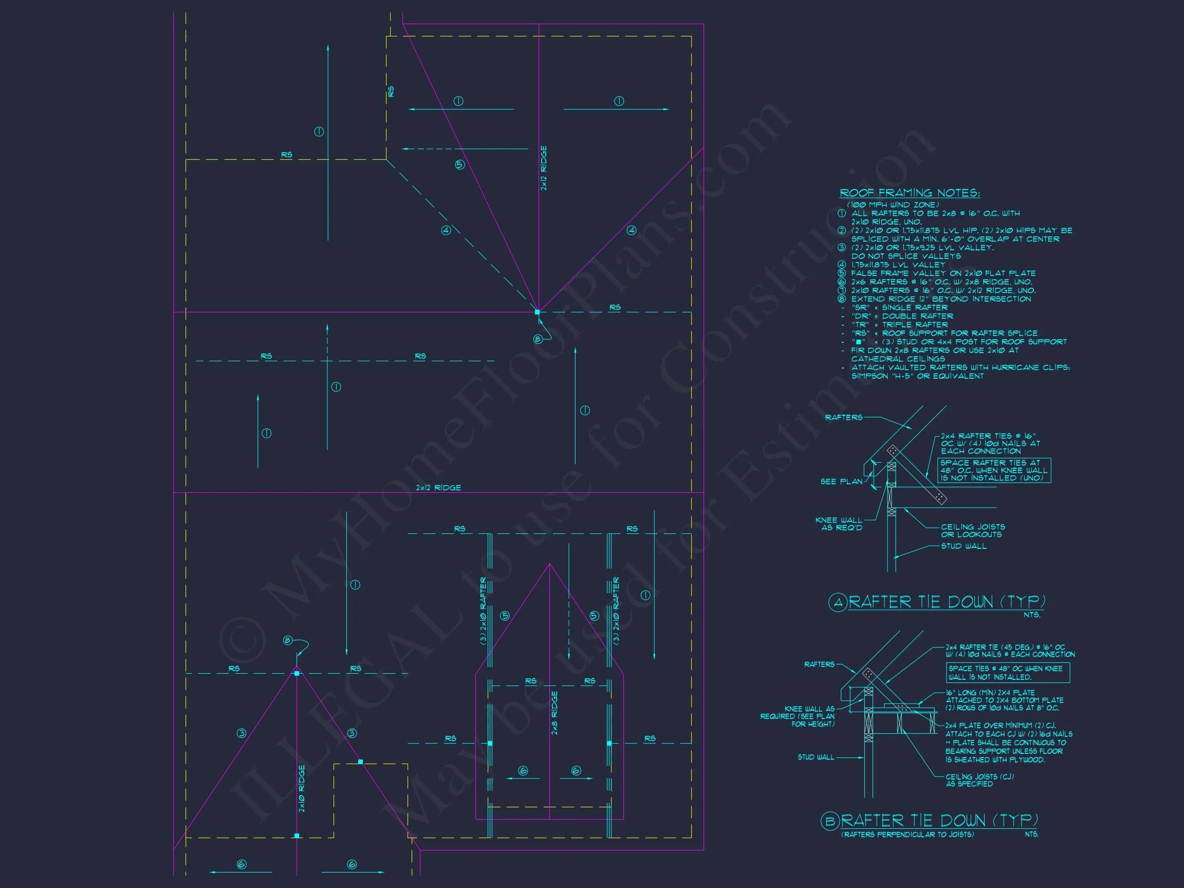 11-1912 HOUSE PLAN - 3-Bed, 2-Bath, 1,940 SF Craftsman House Plan 39 Traditional house Plan with CAD Designs, Fireplace & Porches