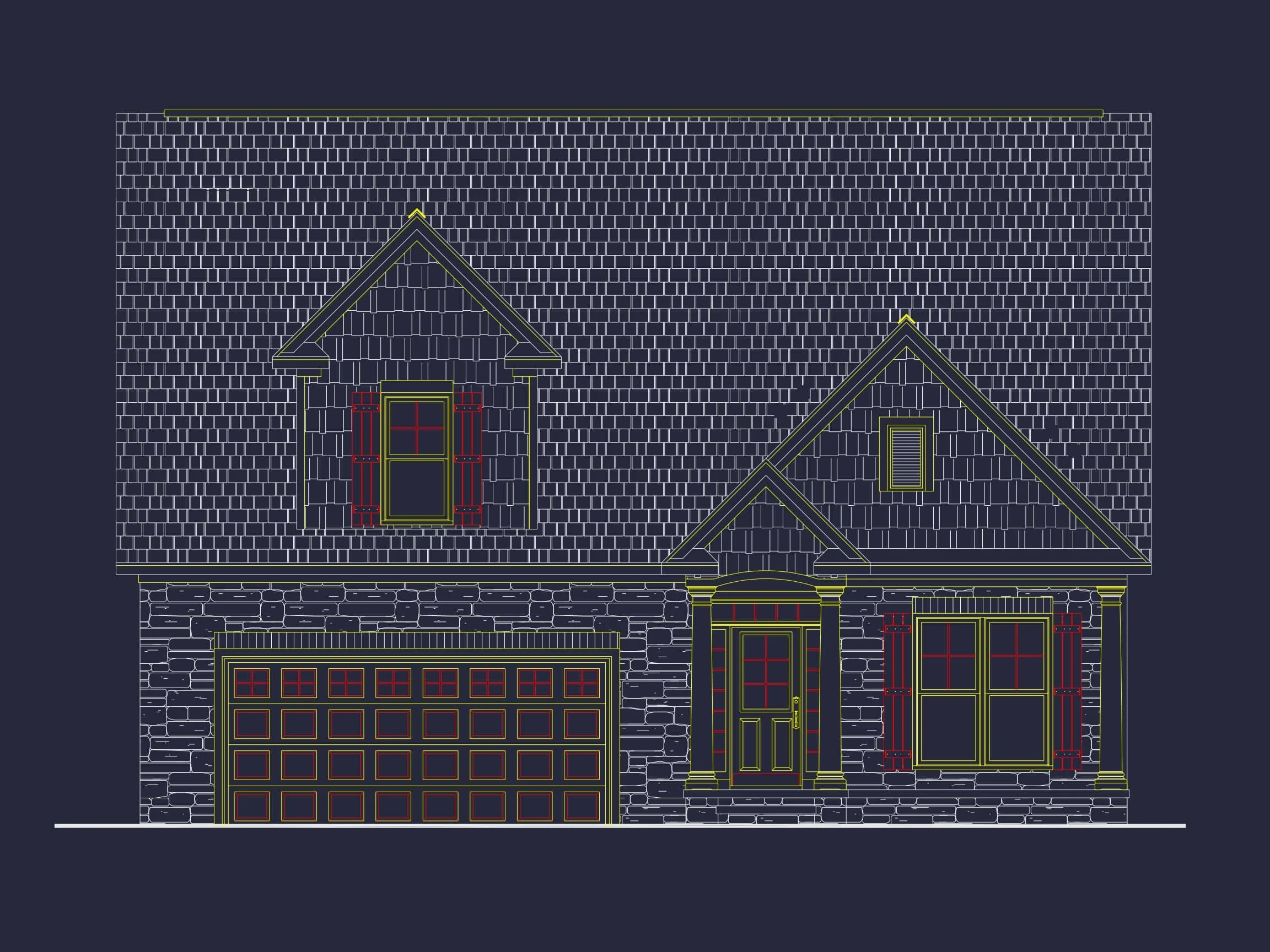 11-1912 HOUSE PLAN - 3-Bed, 2-Bath, 1,940 SF Craftsman House Plan 26 Traditional house Plan with CAD Designs, Fireplace & Porches