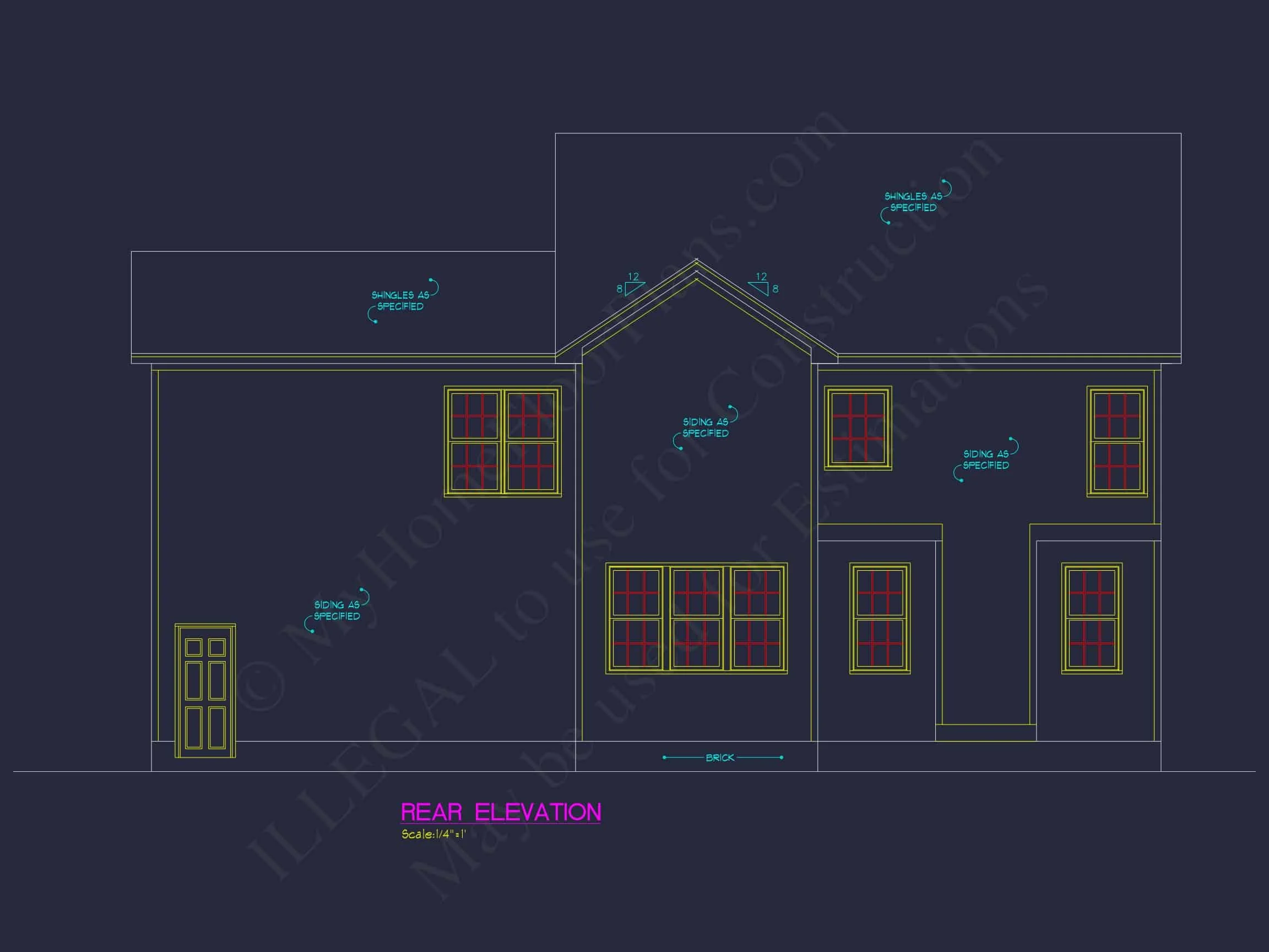 11-1882 HOUSE PLAN - Modern Traditional House Plan | 2-Story Blueprint Design 4 2-Story Blueprint Design