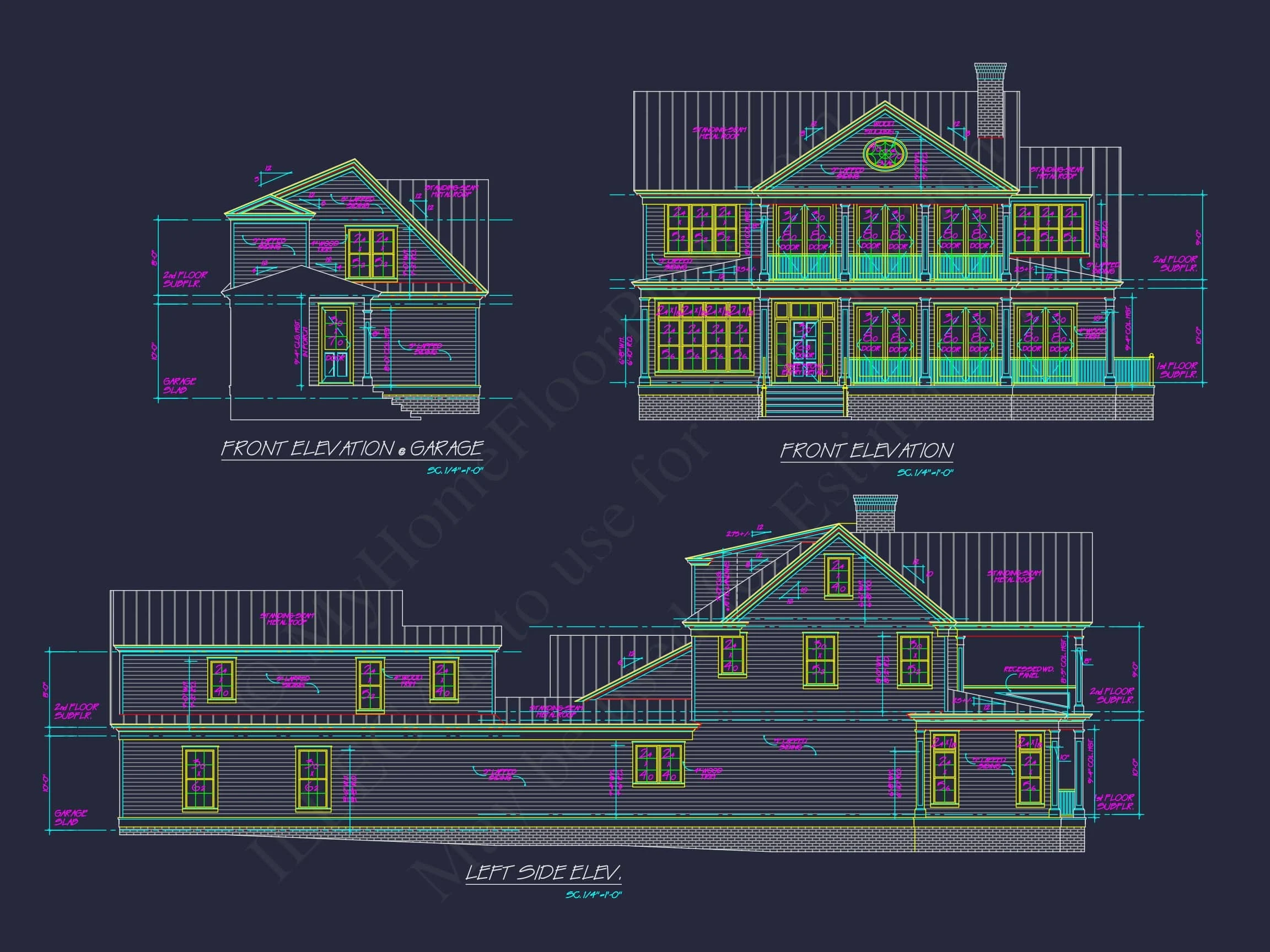 11-1592 HOUSE PLAN - 4-Bed, 5.5-Bath, 5013 SF Southern Colonial House Plan 11 Stunning 2-Story house Plan with Detailed CAD Blueprint Designs