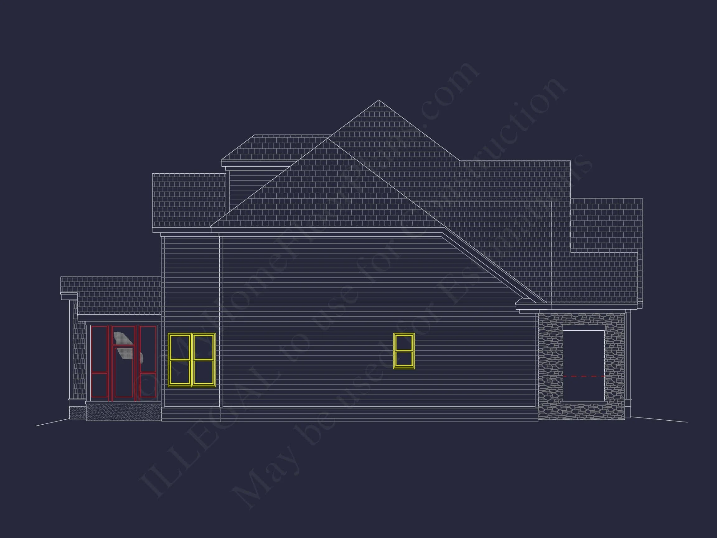 11-1243 House PLAN - 6-Bed, 5.5-Bath, 4466 SF Traditional Craftsman House Plan 44 6-Bed Floor Plan Blueprint