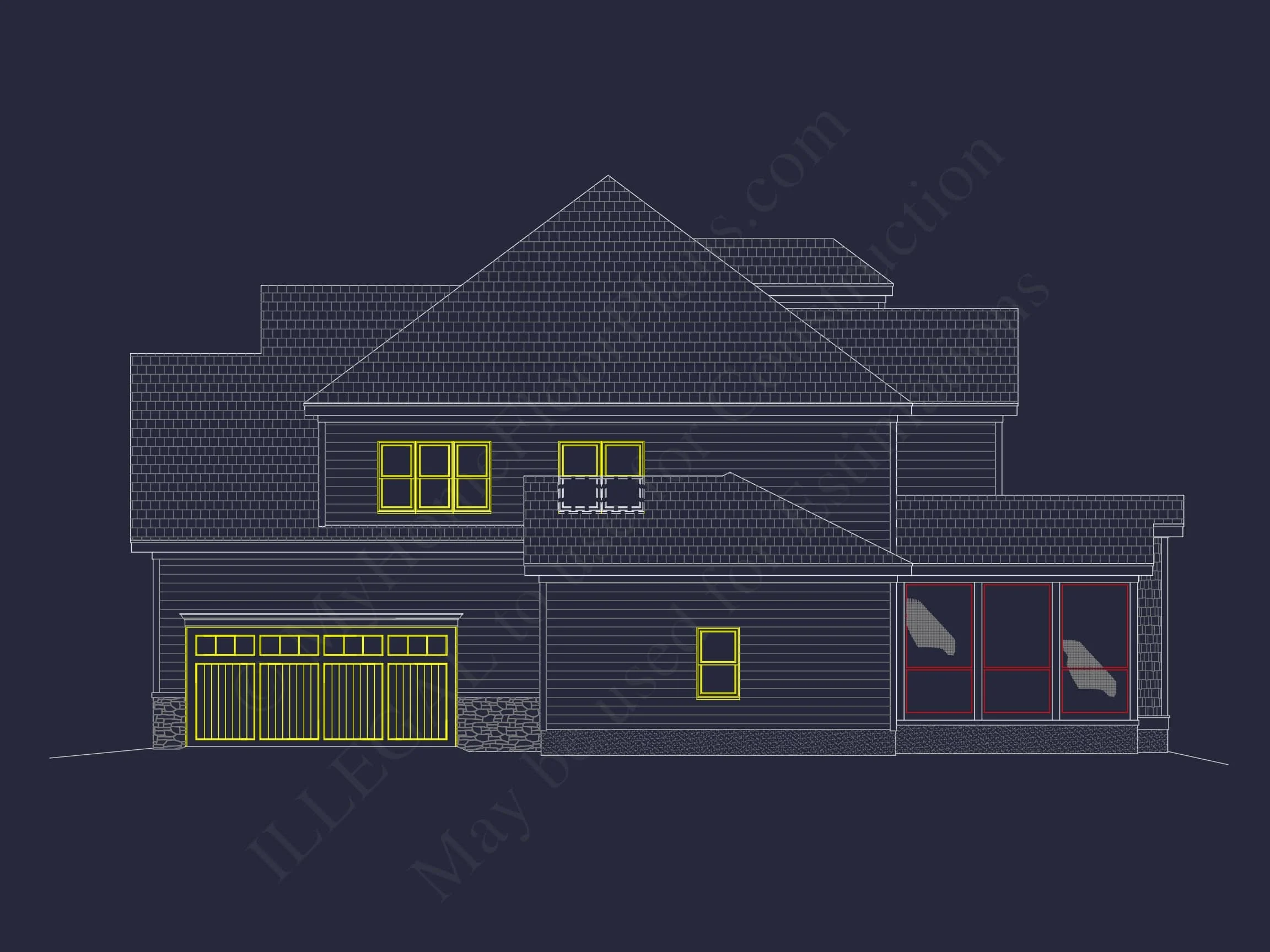 11-1243 House PLAN - 6-Bed, 5.5-Bath, 4466 SF Traditional Craftsman House Plan 43 Elegant house Plan with CAD Designs