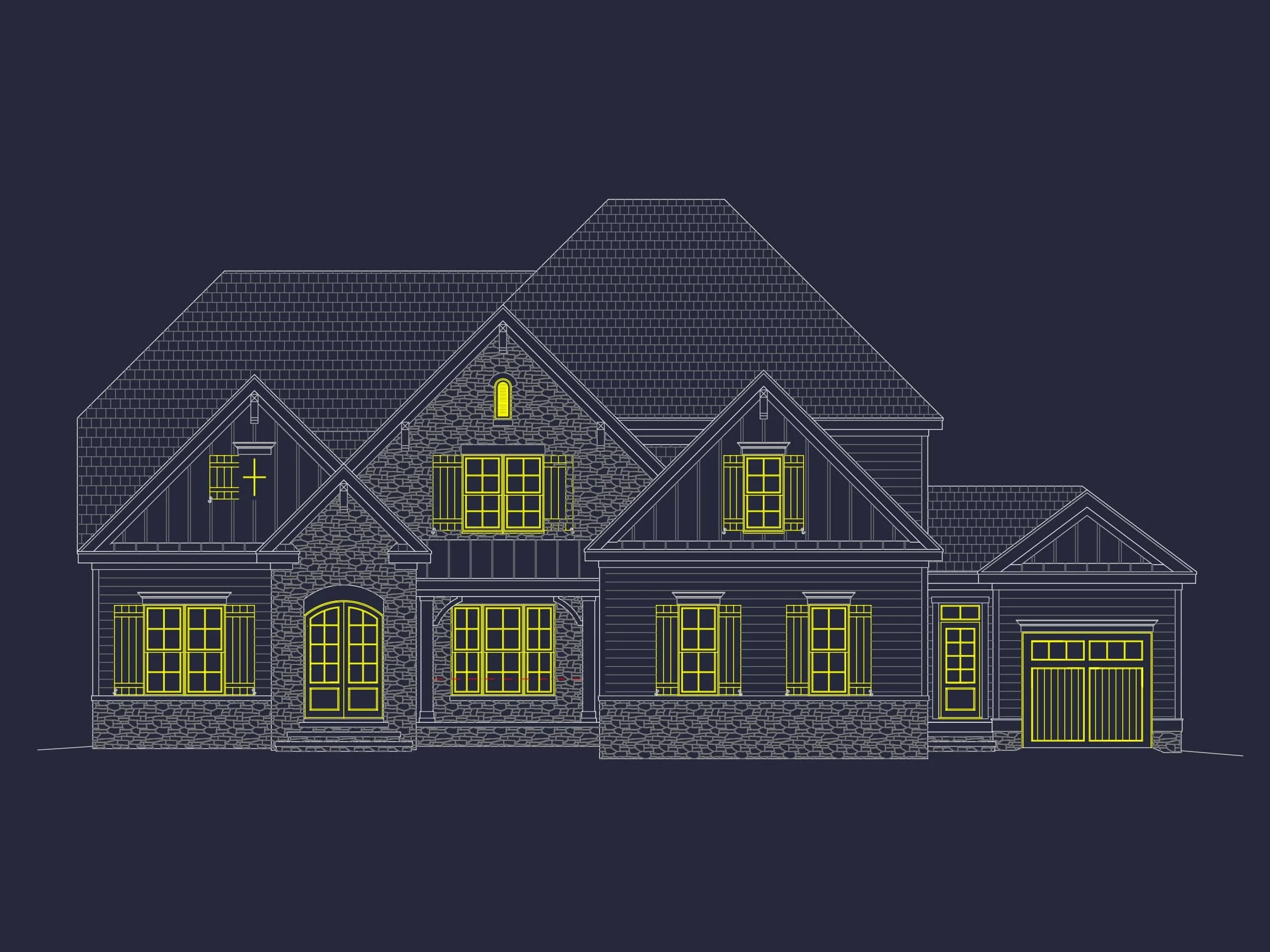 11-1243 House PLAN - 6-Bed, 5.5-Bath, 4466 SF Traditional Craftsman House Plan 41 Elegant house Plan with CAD Designs