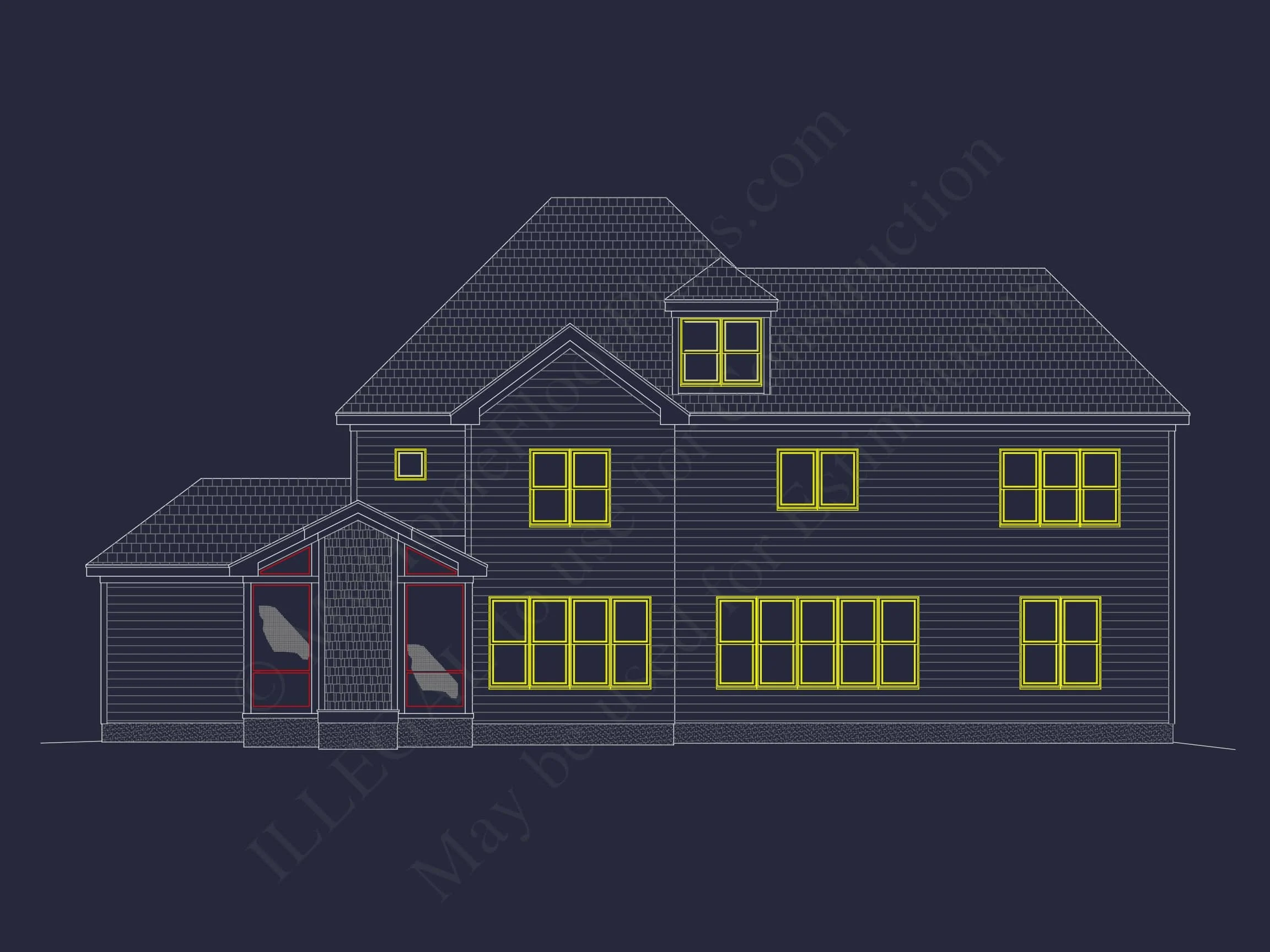 11-1243 House PLAN - 6-Bed, 5.5-Bath, 4466 SF Traditional Craftsman House Plan 42 6-Bed Floor Plan Blueprint
