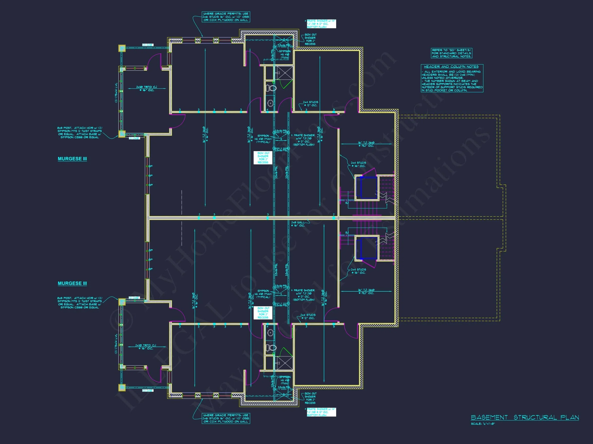 10-1929B HOUSE PLAN - 4-Bed, 4-Bath, 6,029 SF French Country Duplex House Plan 16 Stunning Duplex house Plan with CAD and Architecture Designs