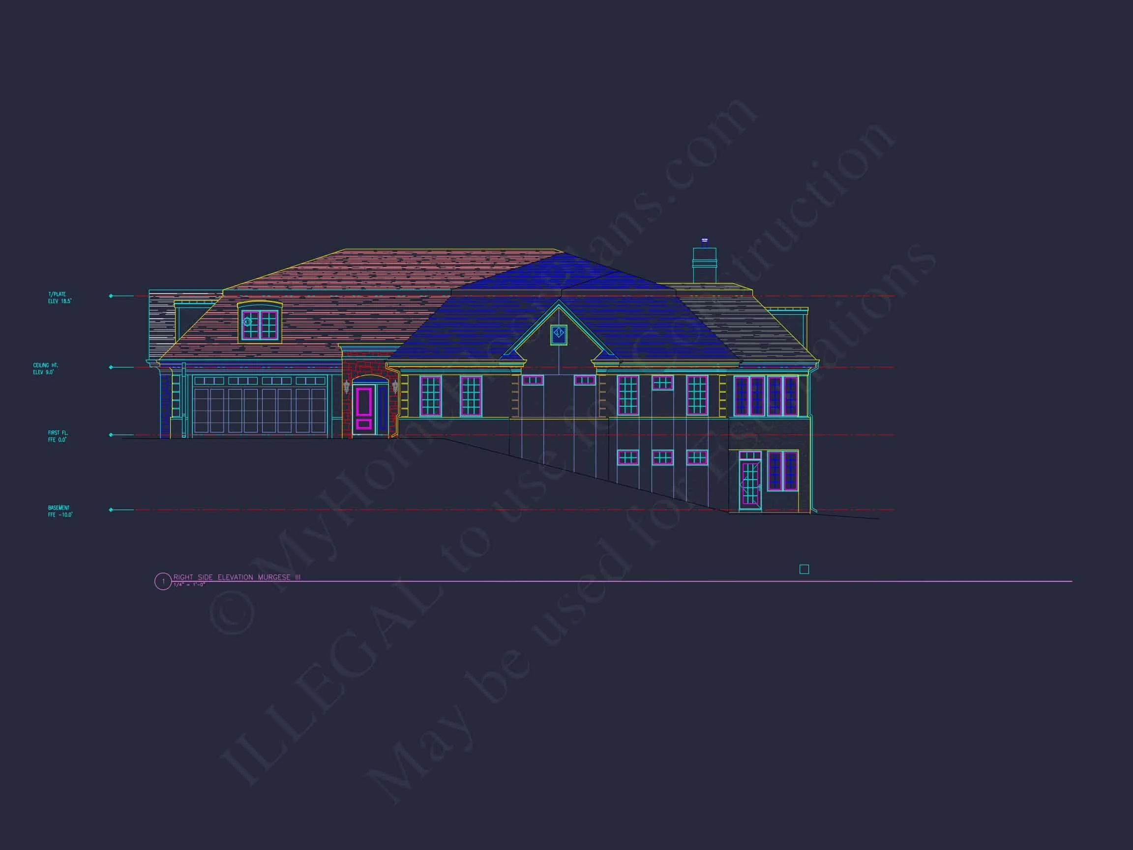 10-1929B HOUSE PLAN - 4-Bed, 4-Bath, 6,029 SF French Country Duplex House Plan 10 Stunning Duplex house Plan with CAD and Architecture Designs