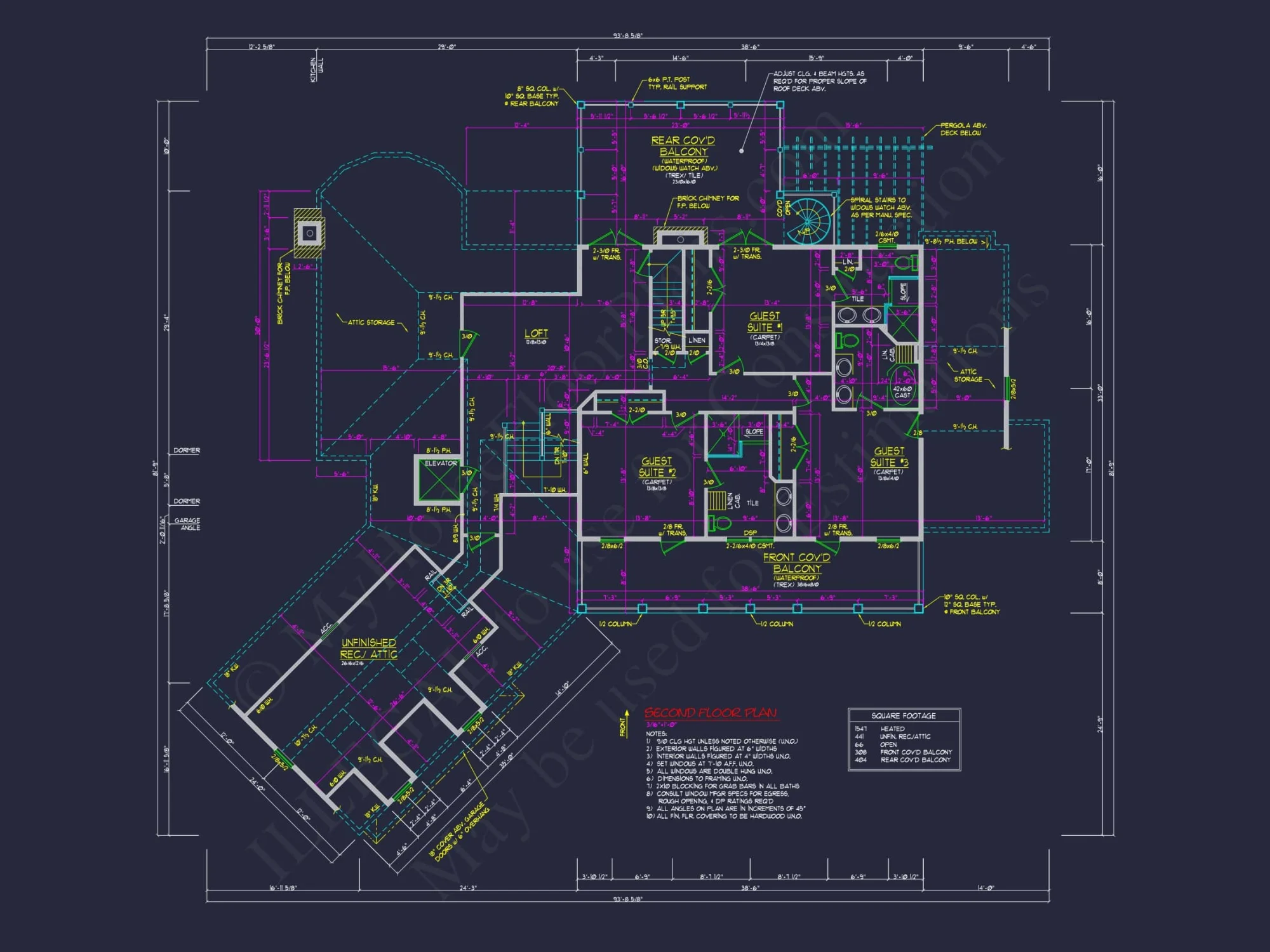 Elegant Colonial Revival house Plan with Detailed Floor Designs