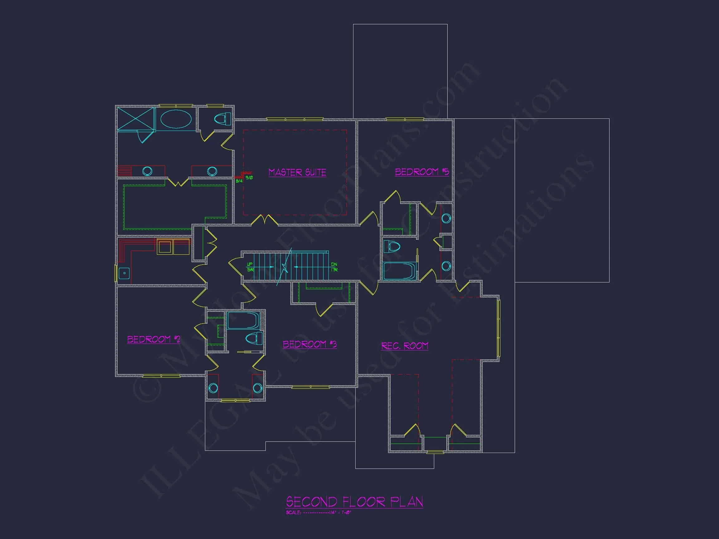 10-1734 House PLAN - 5-Bed, 5.5-Bath, 4186 SF Traditional Craftsman House Plan 21 Elegant house Blueprint – Floor Plan & CAD Architecture Design
