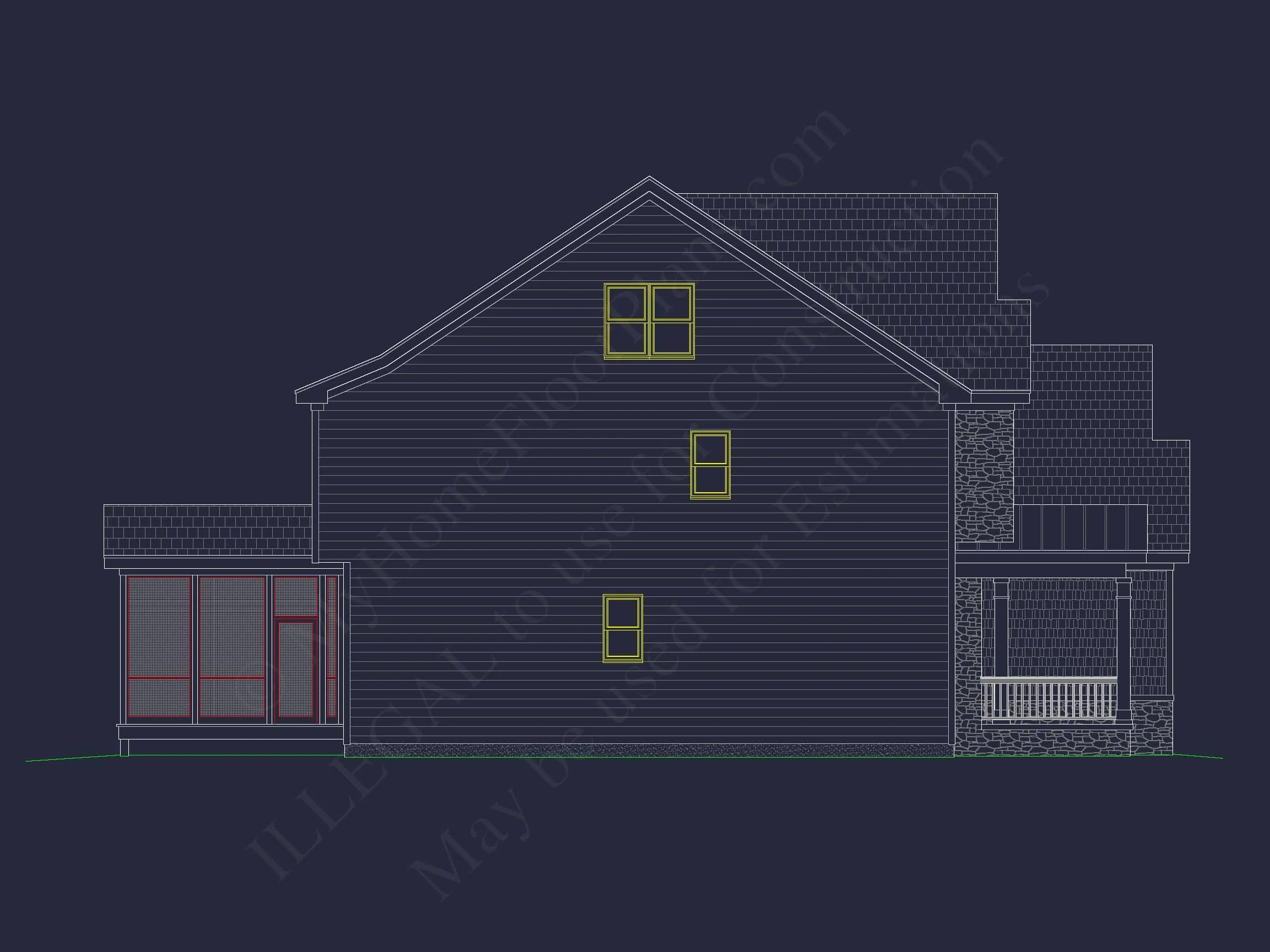 10-1734 House PLAN - 5-Bed, 5.5-Bath, 4186 SF Traditional Craftsman House Plan 17 Elegant house Blueprint – Floor Plan & CAD Architecture Design