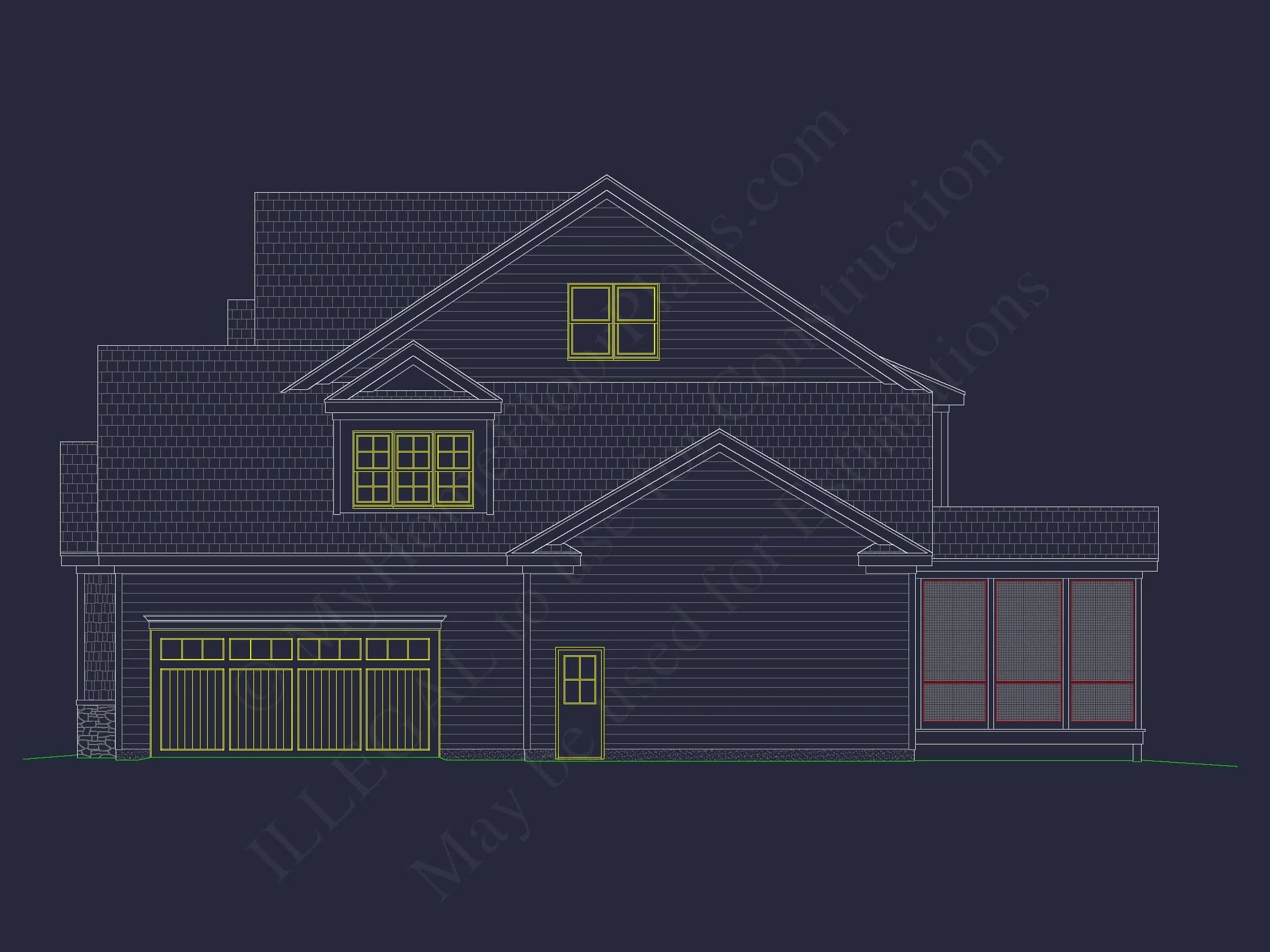 10-1734 House PLAN - 5-Bed, 5.5-Bath, 4186 SF Traditional Craftsman House Plan 18 Elegant house Blueprint – Floor Plan & CAD Architecture Design
