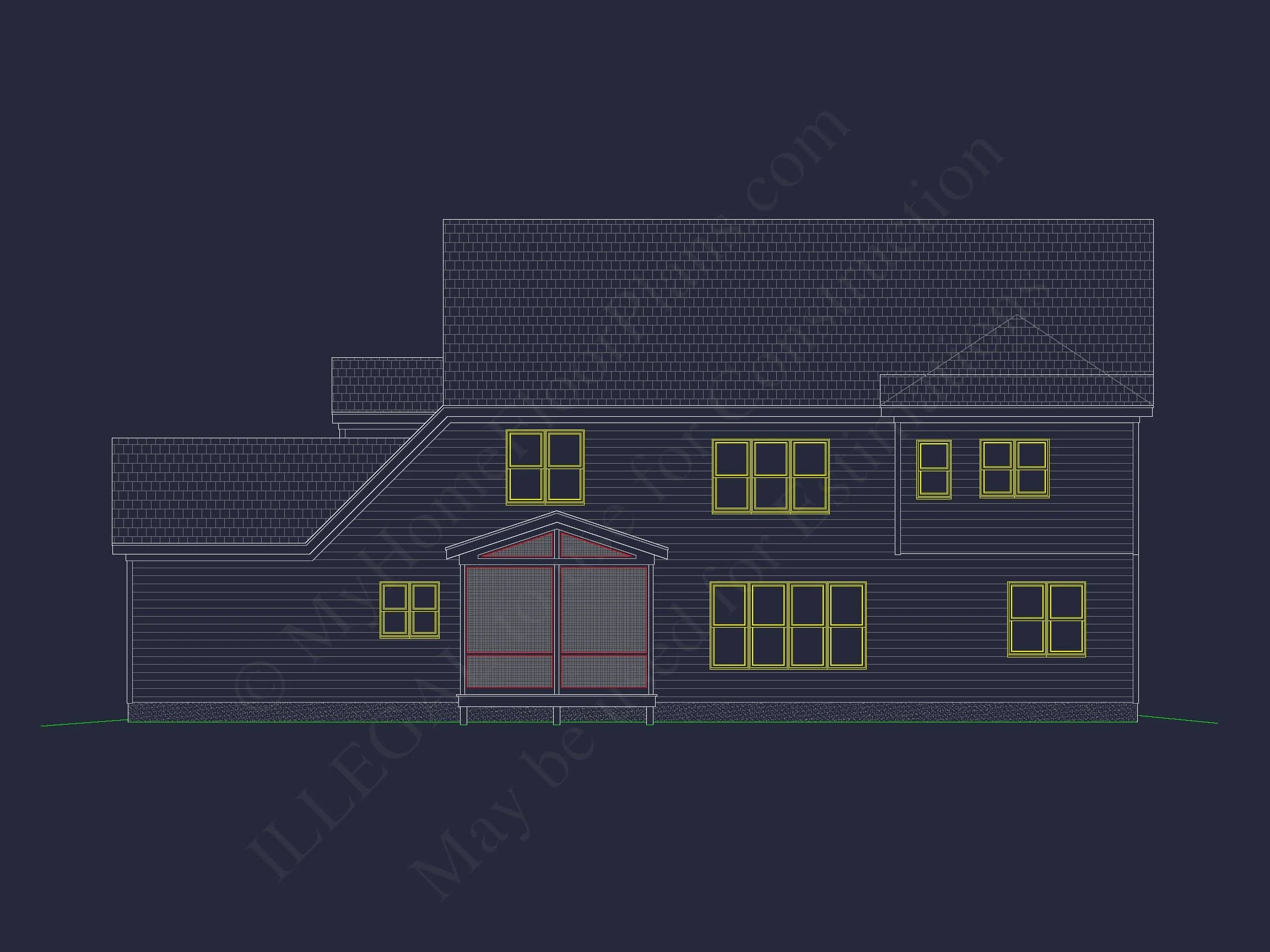 10-1734 House PLAN - 5-Bed, 5.5-Bath, 4186 SF Traditional Craftsman House Plan 16 Elegant house Blueprint – Floor Plan & CAD Architecture Design