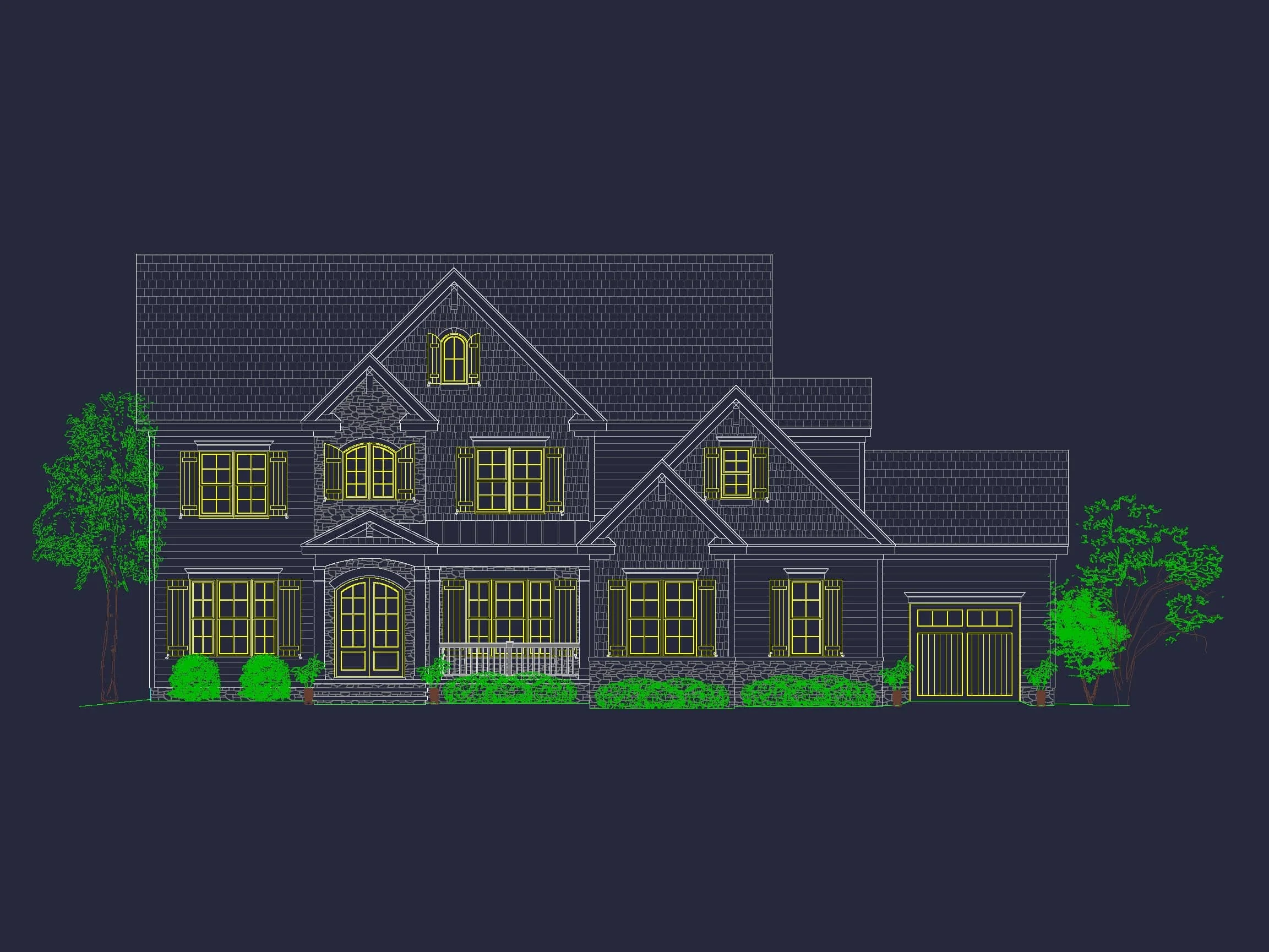 10-1734 House PLAN - 5-Bed, 5.5-Bath, 4186 SF Traditional Craftsman House Plan 14 Elegant house Blueprint – Floor Plan & CAD Architecture Design