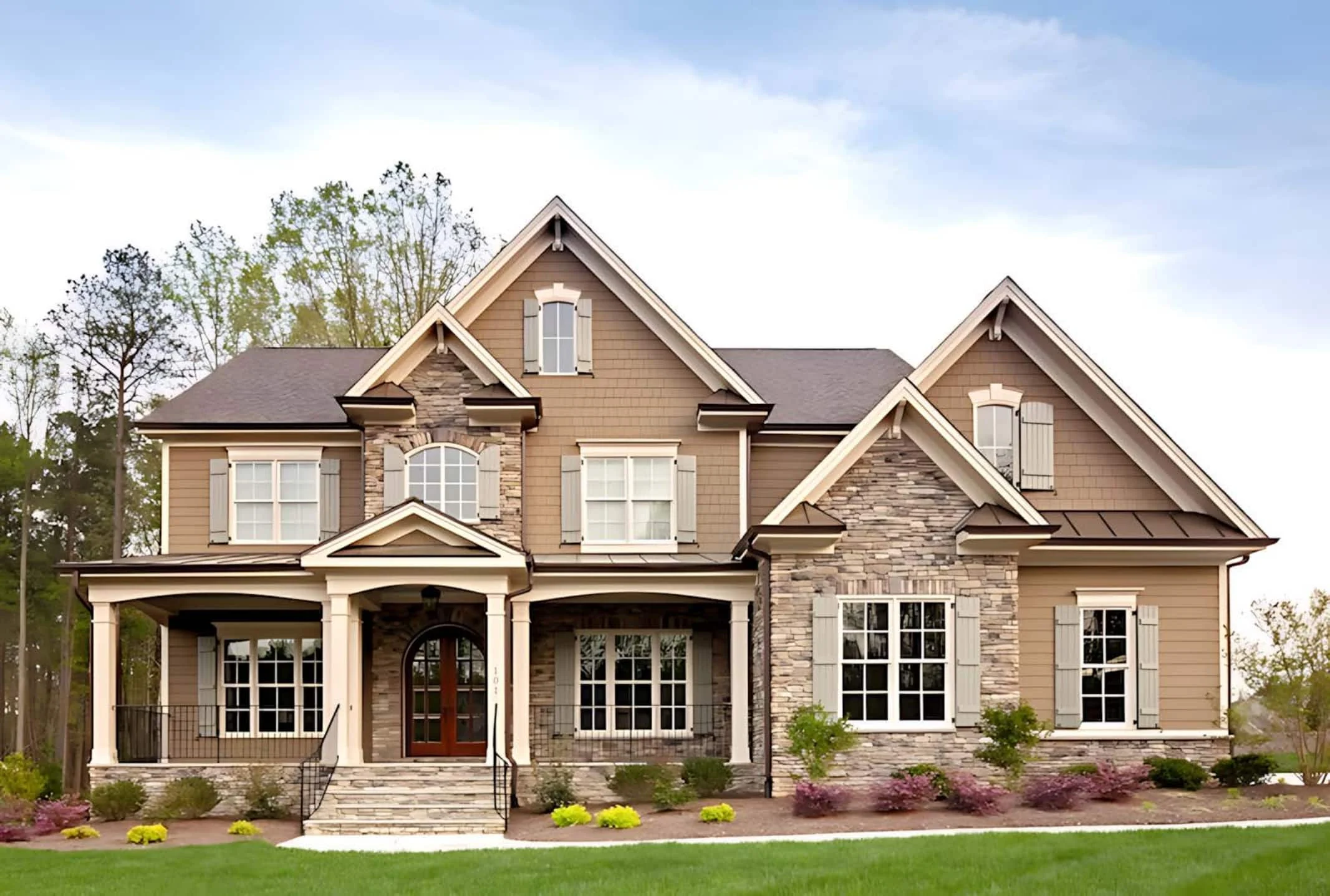 10-1734 House PLAN - 5-Bed, 5.5-Bath, 4186 SF Traditional Craftsman House Plan 2 Elegant house Blueprint – Floor Plan & CAD Architecture Design