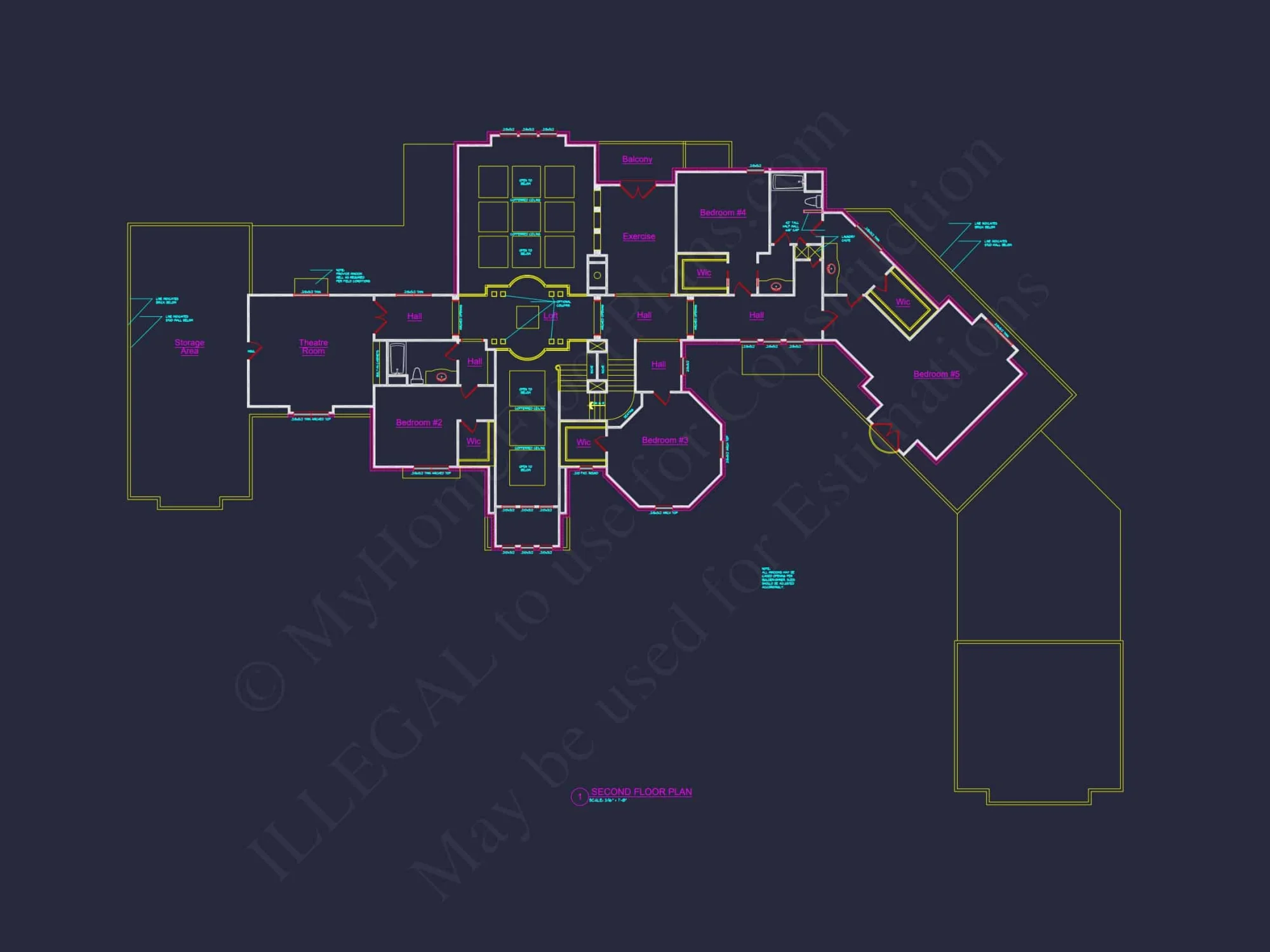 Luxury house Plan with 5 Bedrooms, CAD Designs & Vaulted Ceilings