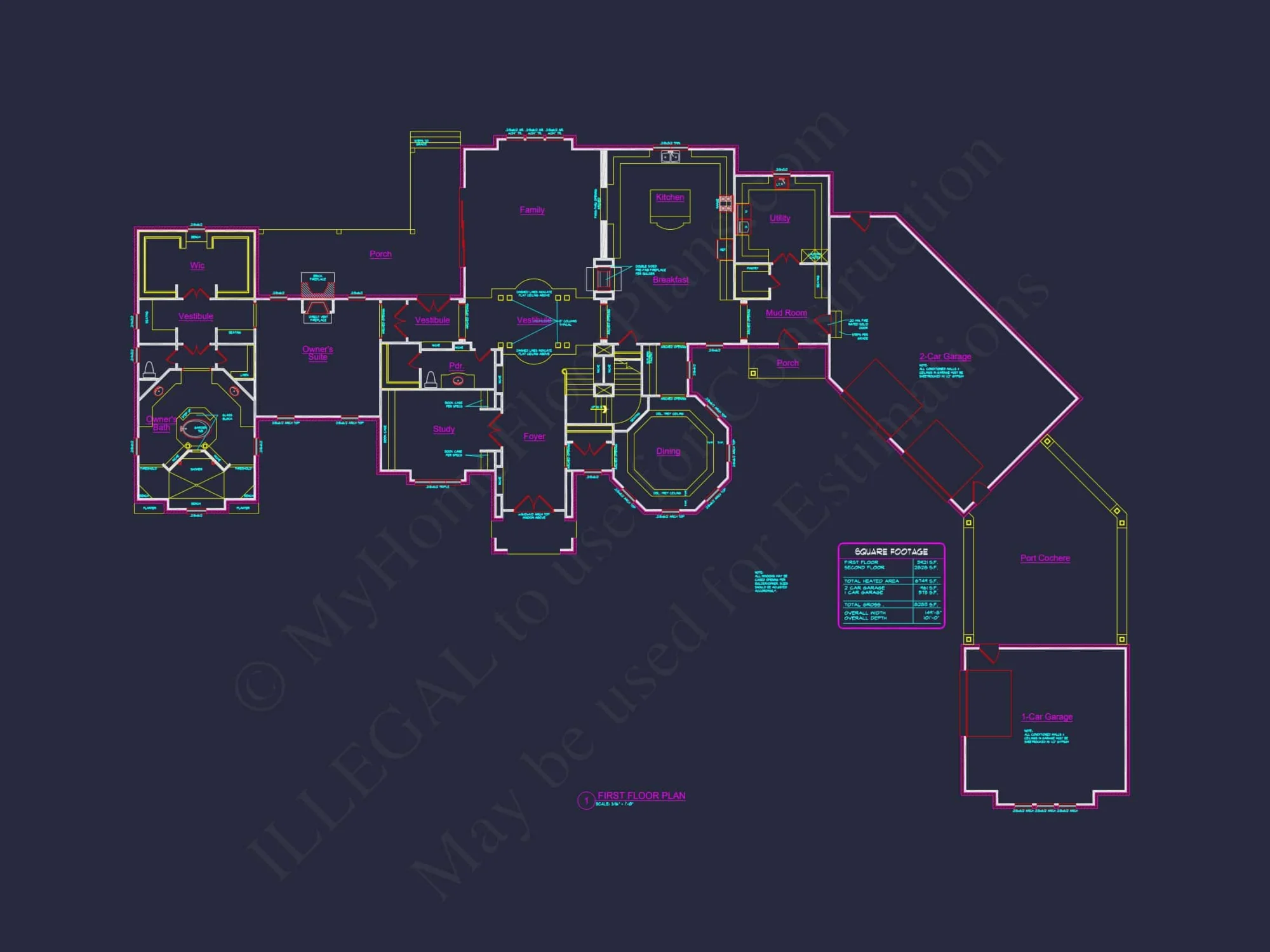 Luxury house Plan with 5 Bedrooms, CAD Designs & Vaulted Ceilings