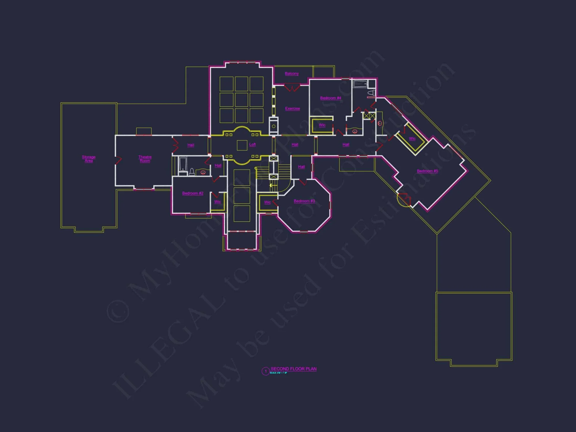 Luxury house Plan with 5 Bedrooms, CAD Designs & Vaulted Ceilings