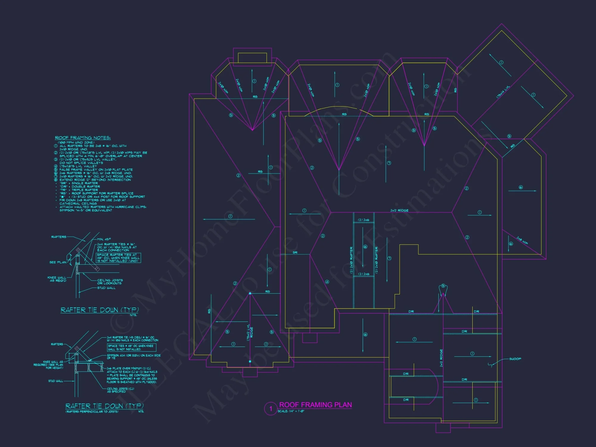 Luxury house Floor Plan with 5 Beds, 5.5 Baths, and CAD Designs