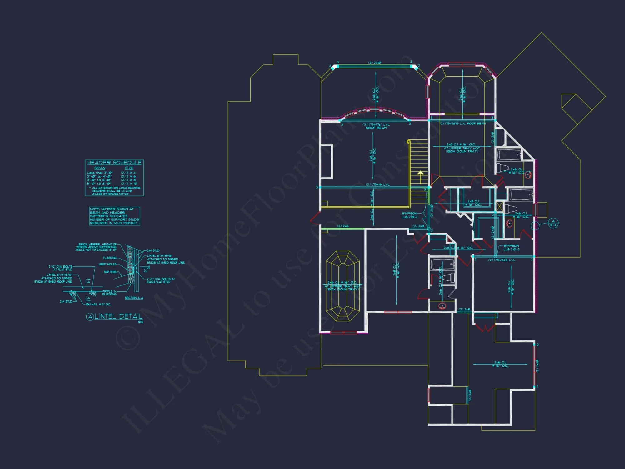 Luxury house Floor Plan with 5 Beds, 5.5 Baths, and CAD Designs