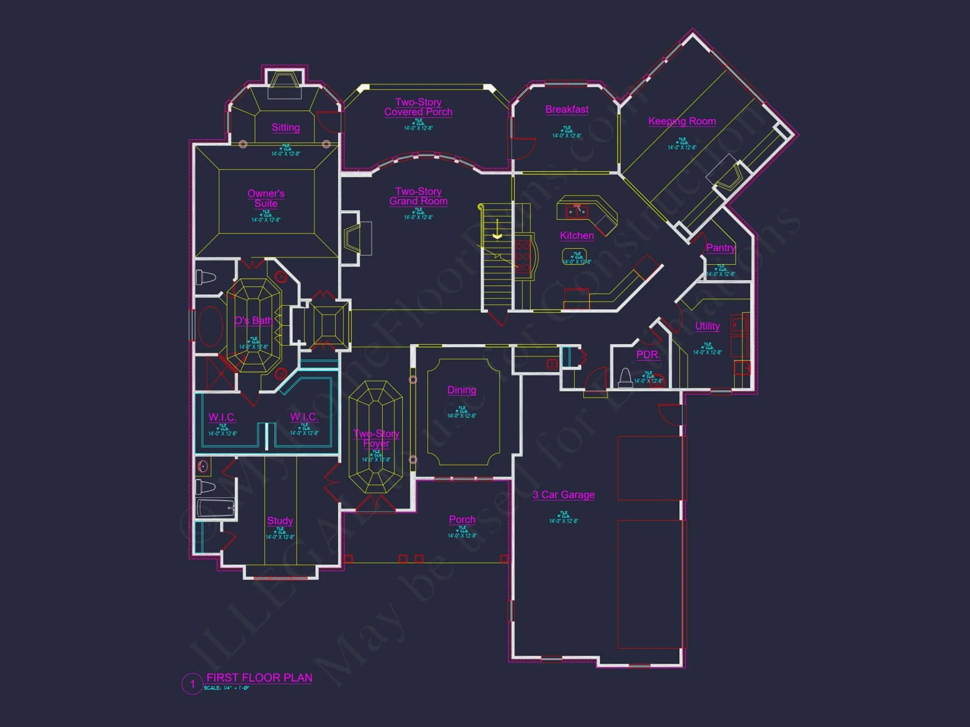 Luxury house Floor Plan with 5 Beds, 5.5 Baths, and CAD Designs