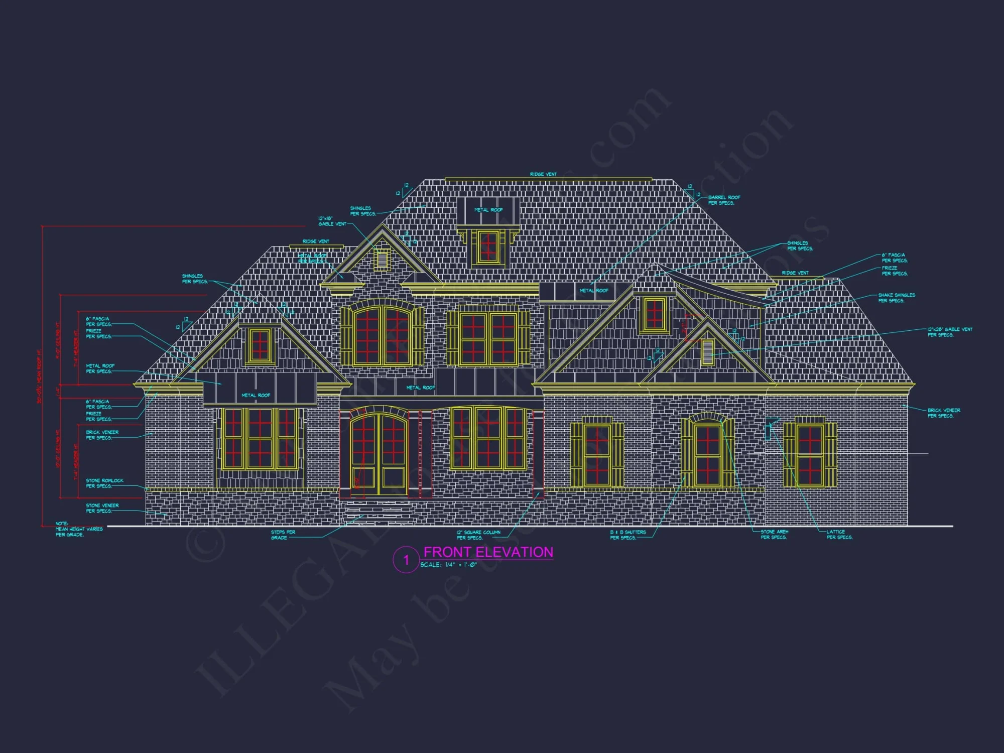Luxury house Floor Plan with 5 Beds, 5.5 Baths, and CAD Designs