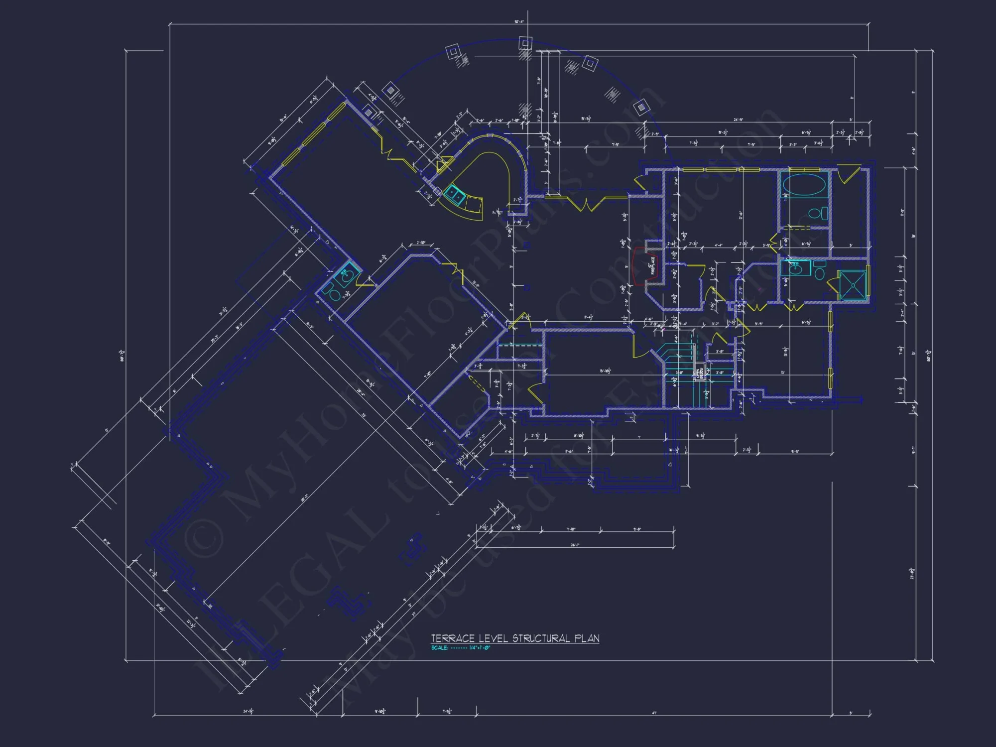 Luxury house Plan: CAD Architecture Floor Design with 5 Beds
