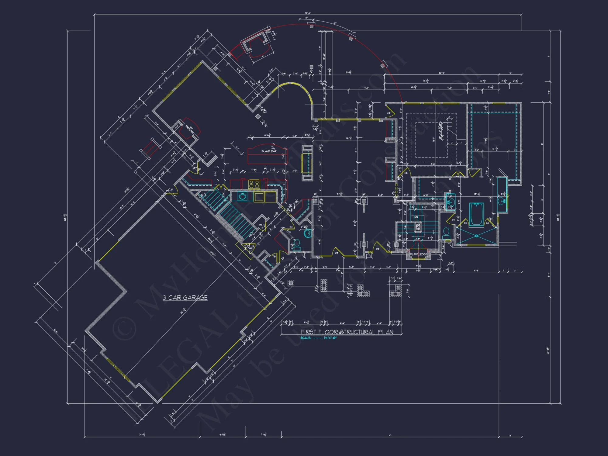 Luxury house Plan: CAD Architecture Floor Design with 5 Beds