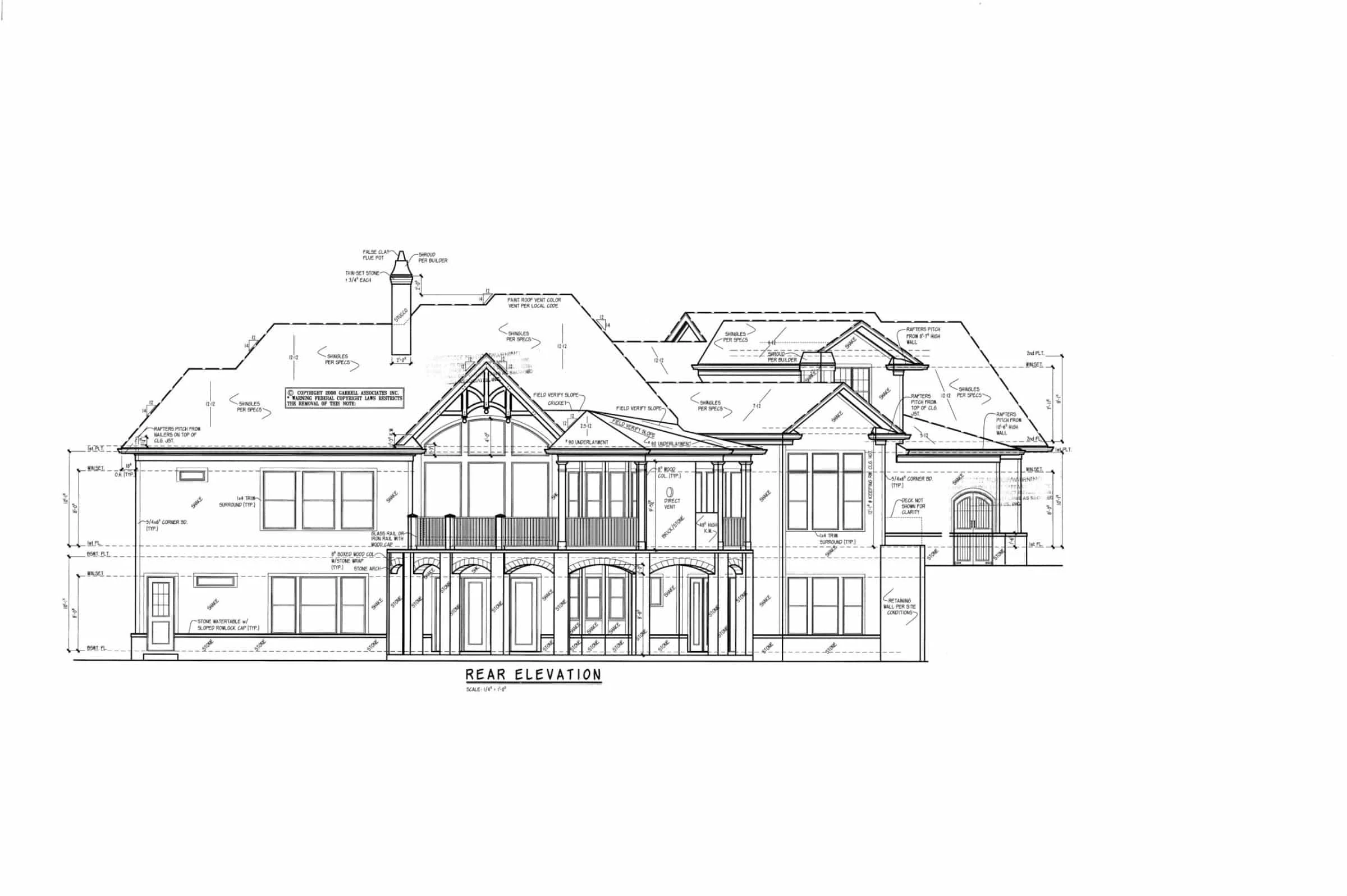 8-1446 HOUSE Plan - Rustic Craftsman Cottage House Plan – 5 Bedrooms, 5 Baths, 4,587 Sq Ft 18 Luxury house Plan: CAD Architecture Floor Design with 5 Beds