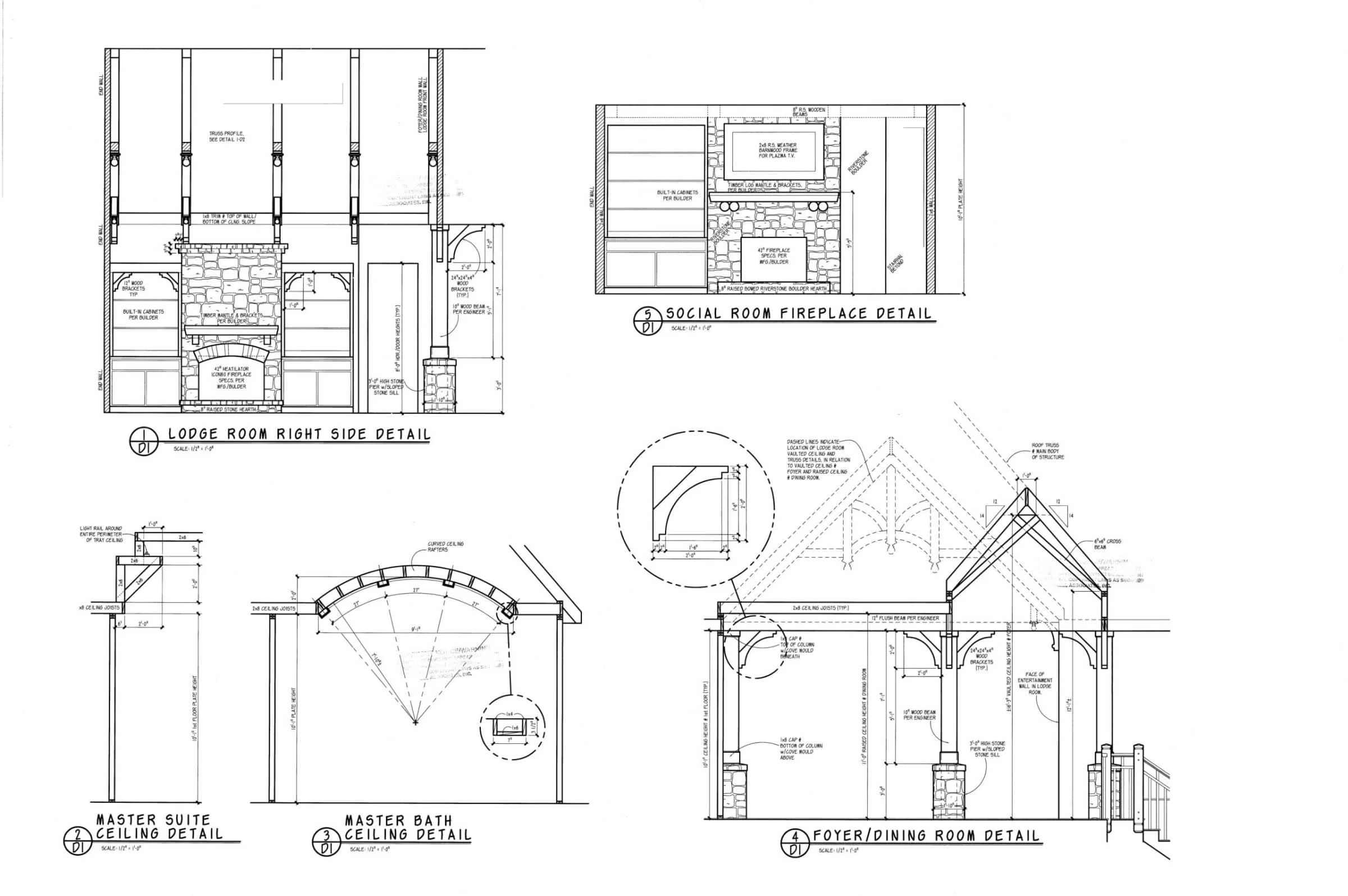8-1446 HOUSE Plan - Rustic Craftsman Cottage House Plan – 5 Bedrooms, 5 Baths, 4,587 Sq Ft 14 Luxury house Plan: CAD Architecture Floor Design with 5 Beds