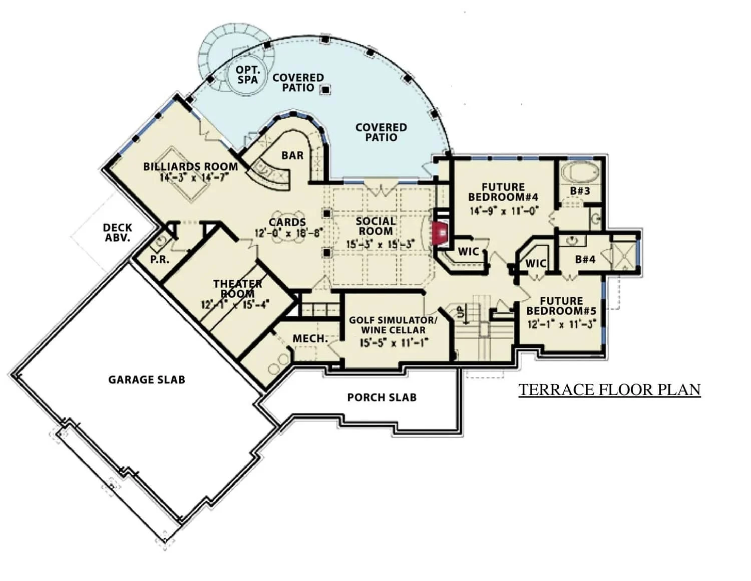 8-1446 HOUSE Plan - Rustic Craftsman Cottage House Plan – 5 Bedrooms, 5 Baths, 4,587 Sq Ft 5 Luxury house Plan: CAD Architecture Floor Design with 5 Beds