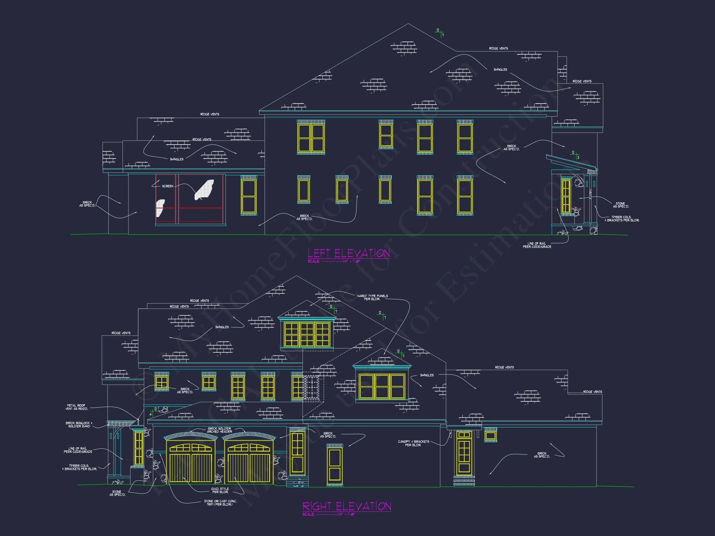 19-2446 HOUSE PLAN - 5-Bed, 5-Bath, 5,894 SF French Country House Plan 6 Elegant house Floor Plan with 5 Beds & 5+ Baths