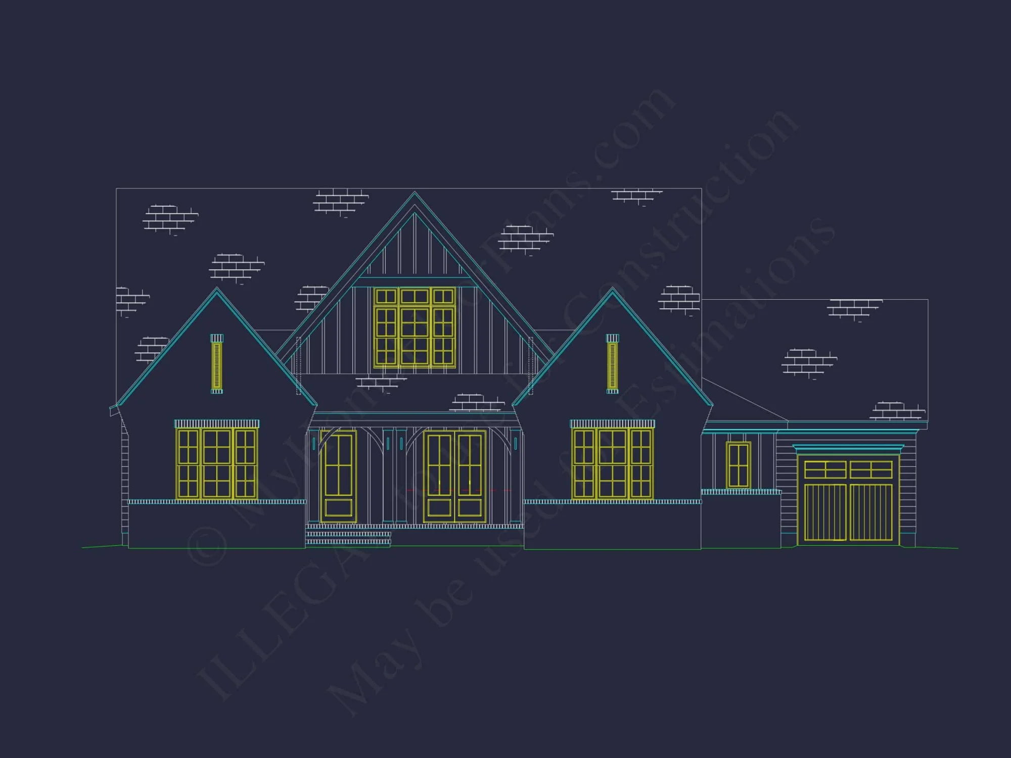 Elegant house Floor Plan with Blueprint and Modern Designs