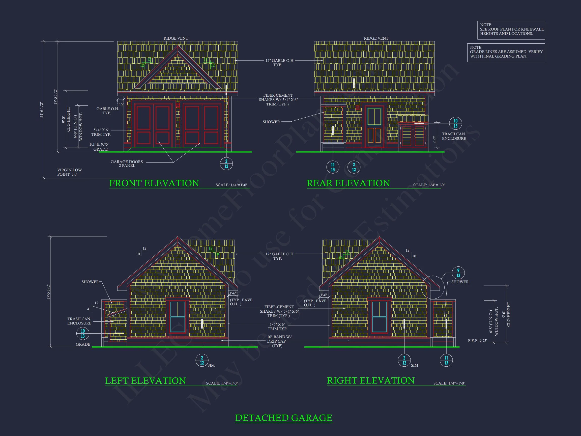 18-2162 GOLF CART PLAN - 272 SF Modern Farmhouse Golf Cart Garage Plan 4 Modern Detached Garage Floor Plan for Small Vehicles