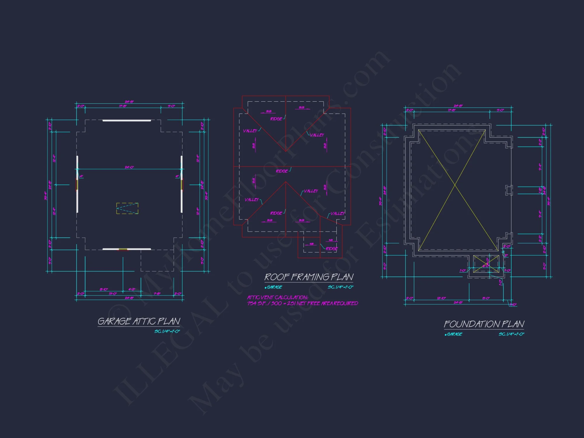 Craftsman house Plan: Garage Floor Plan with Blueprint Designs