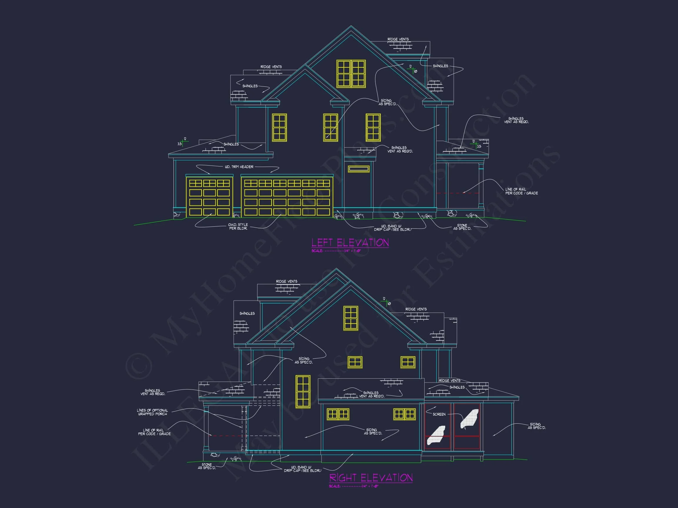 16-1763 HOUSE PLAN - 5-Bed, 3.5-Bath, 3,955 SF Modern Farmhouse Home Plan 6 Elegant house Plan with 5 Beds, CAD Designs, and Spacious Floor Plan